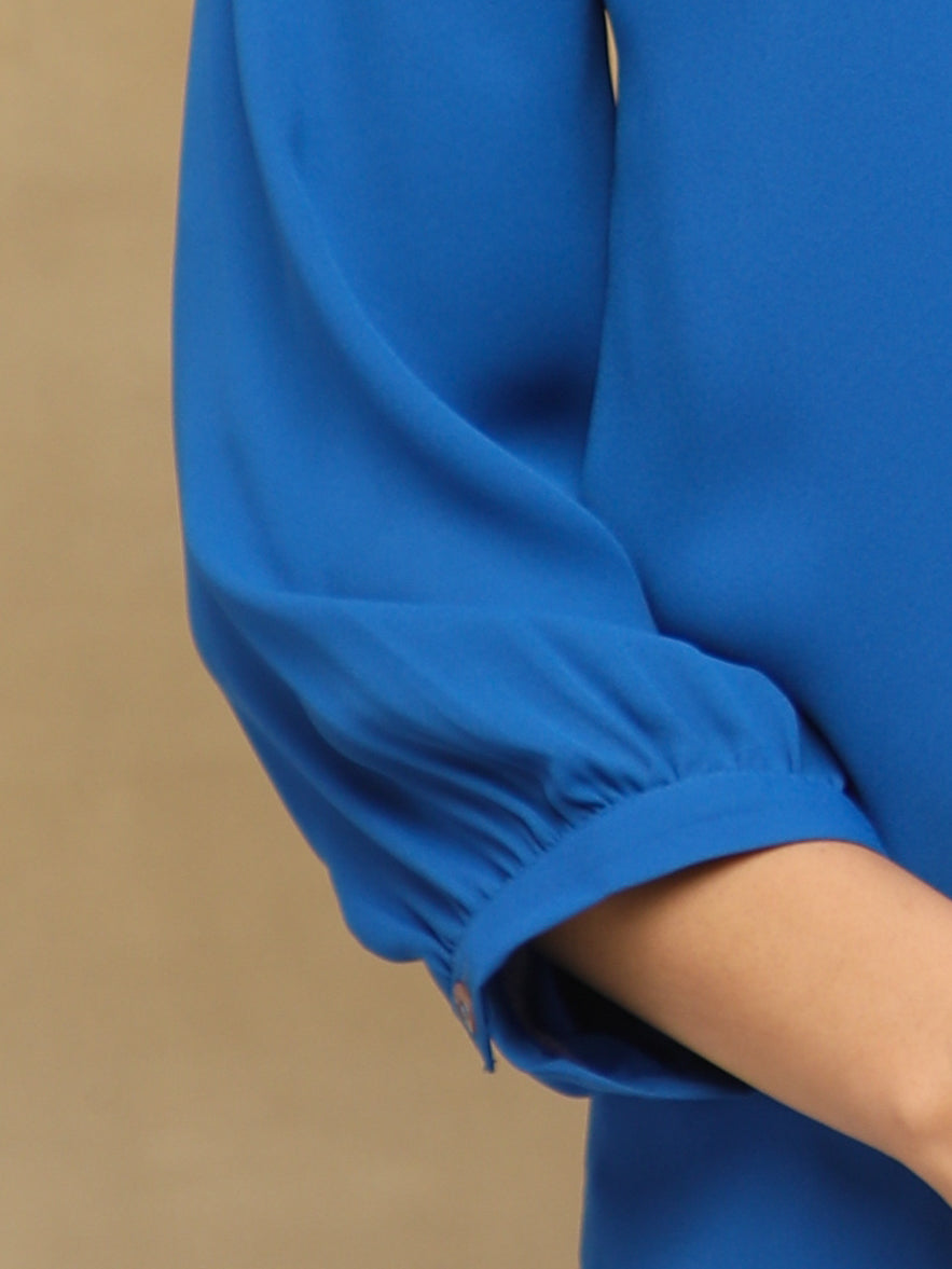 Butterfly Sequins Blue Shirt