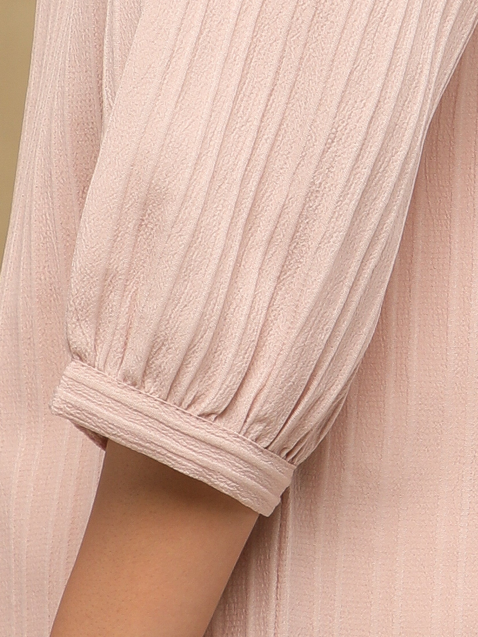 Self Stripe Textured Dusty Pink Top