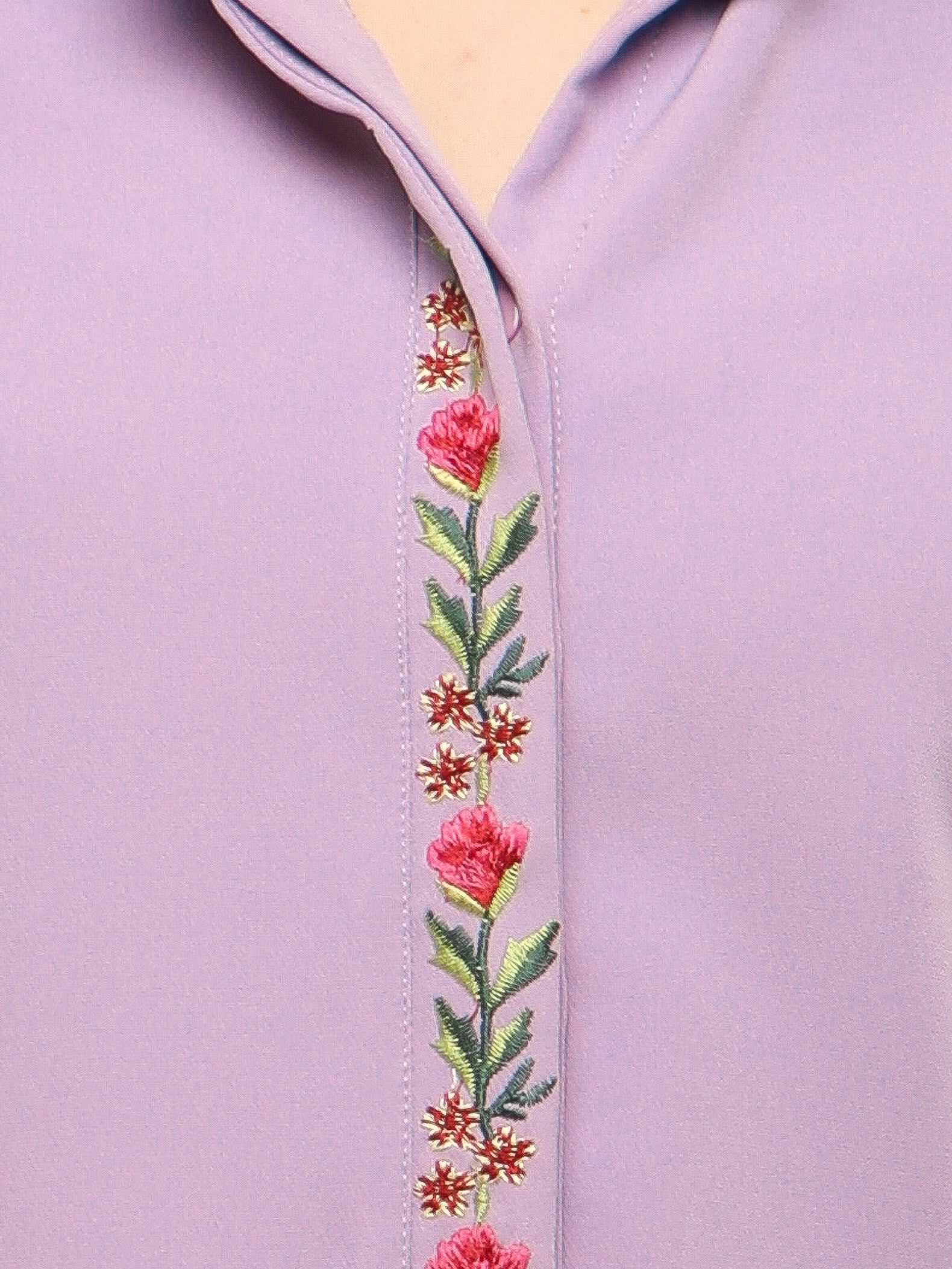Lilac Multi Embroidered Shirt