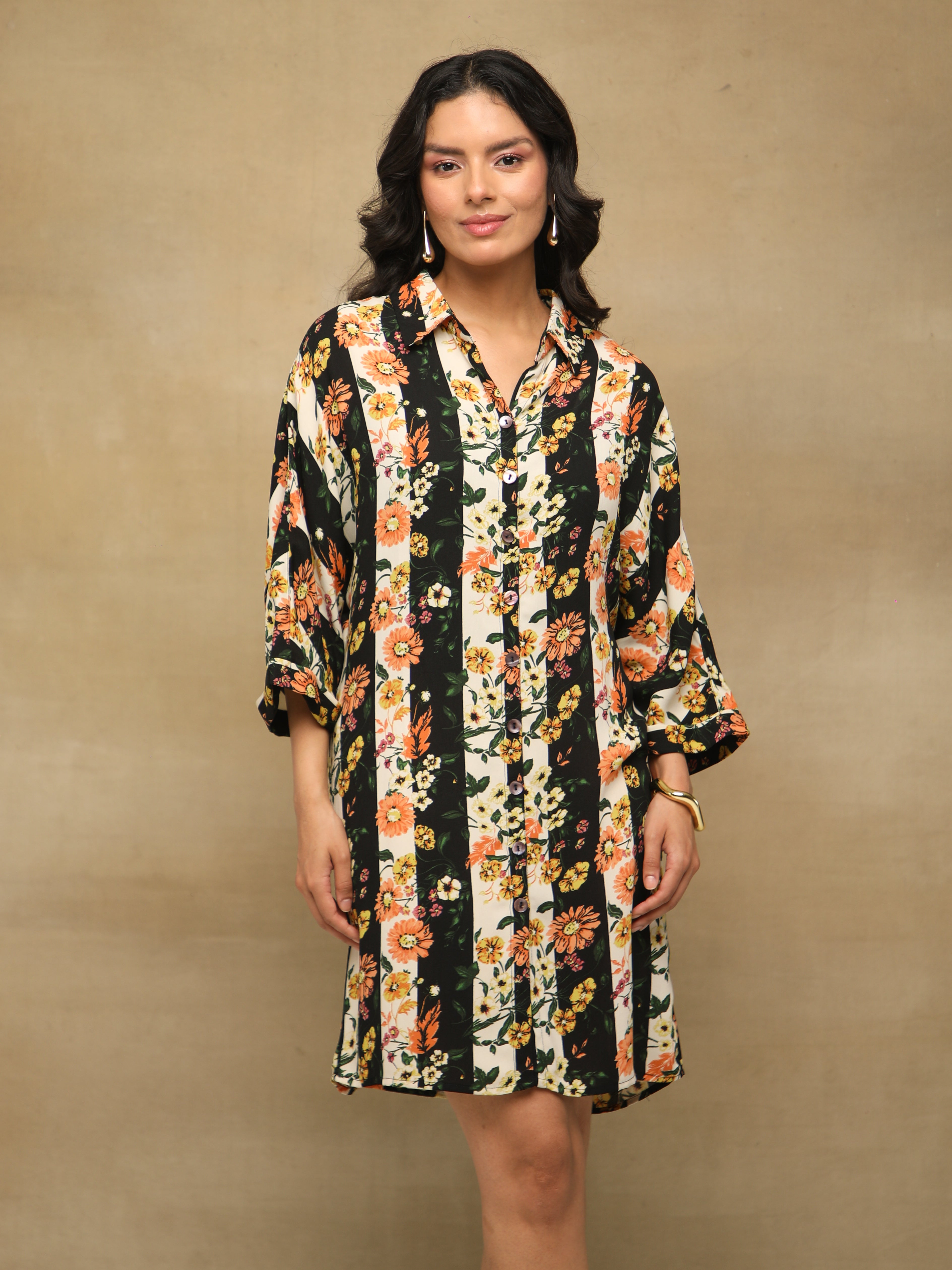 Midnight Botanica Shirt Dress
