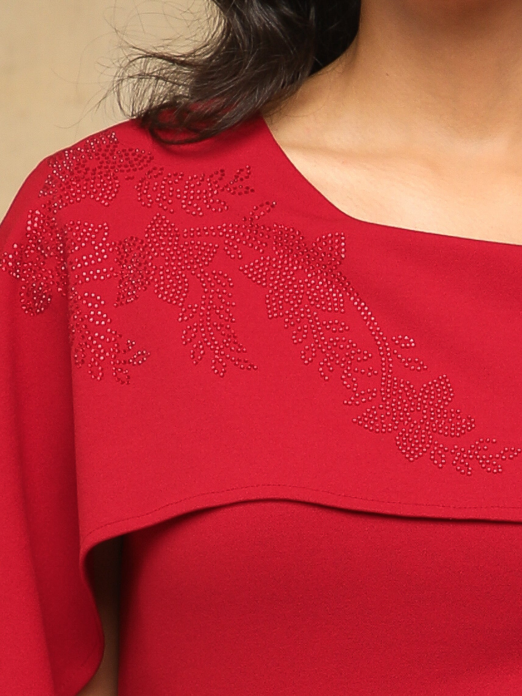 Swarovski Cape Red Dress