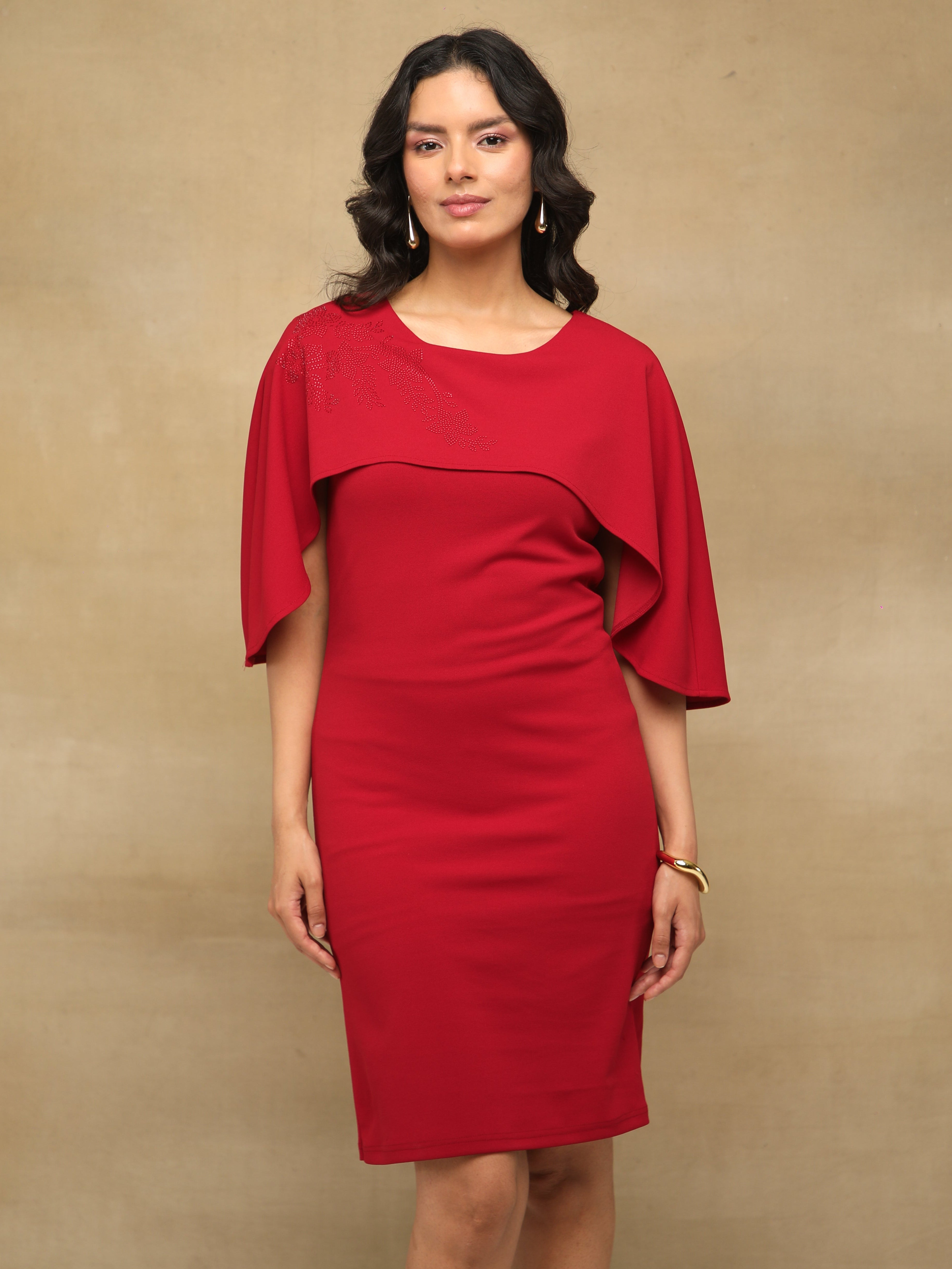 Swarovski Cape Red Dress