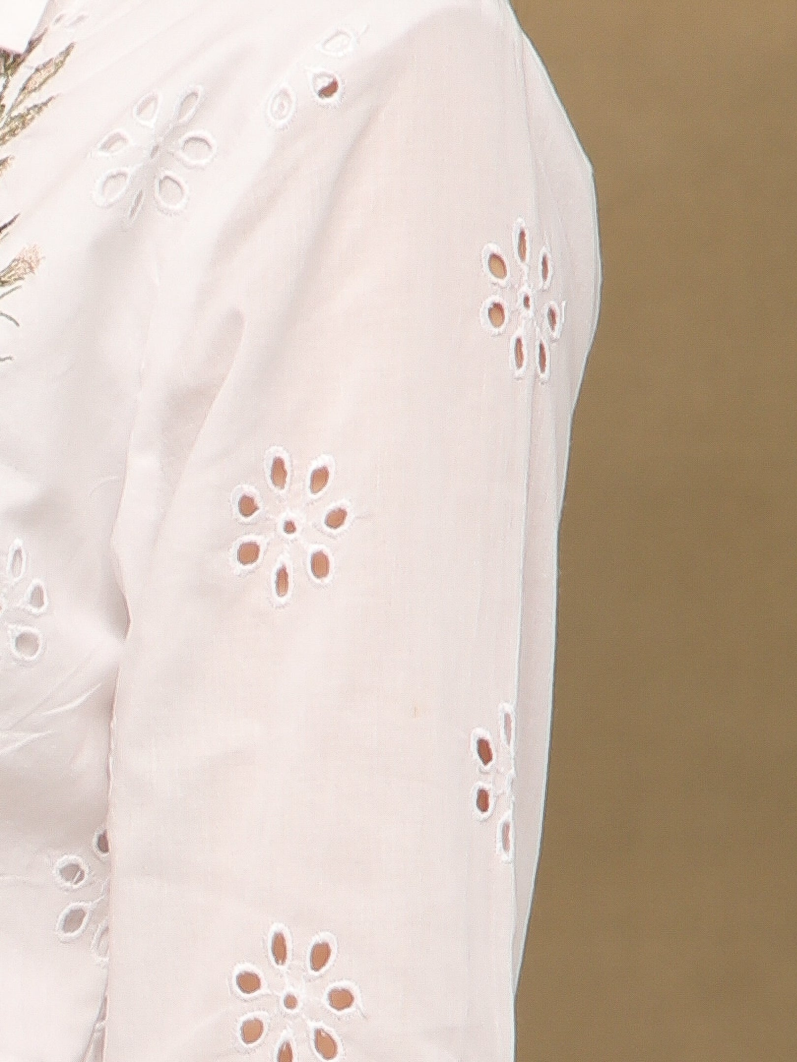 Schiffli Floral Embroidery Shirt