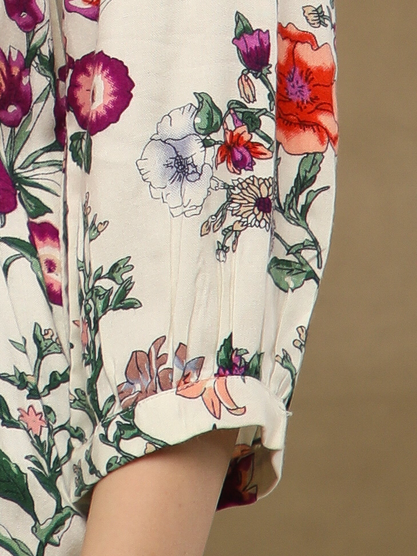 Floral Pintuck White Shirt