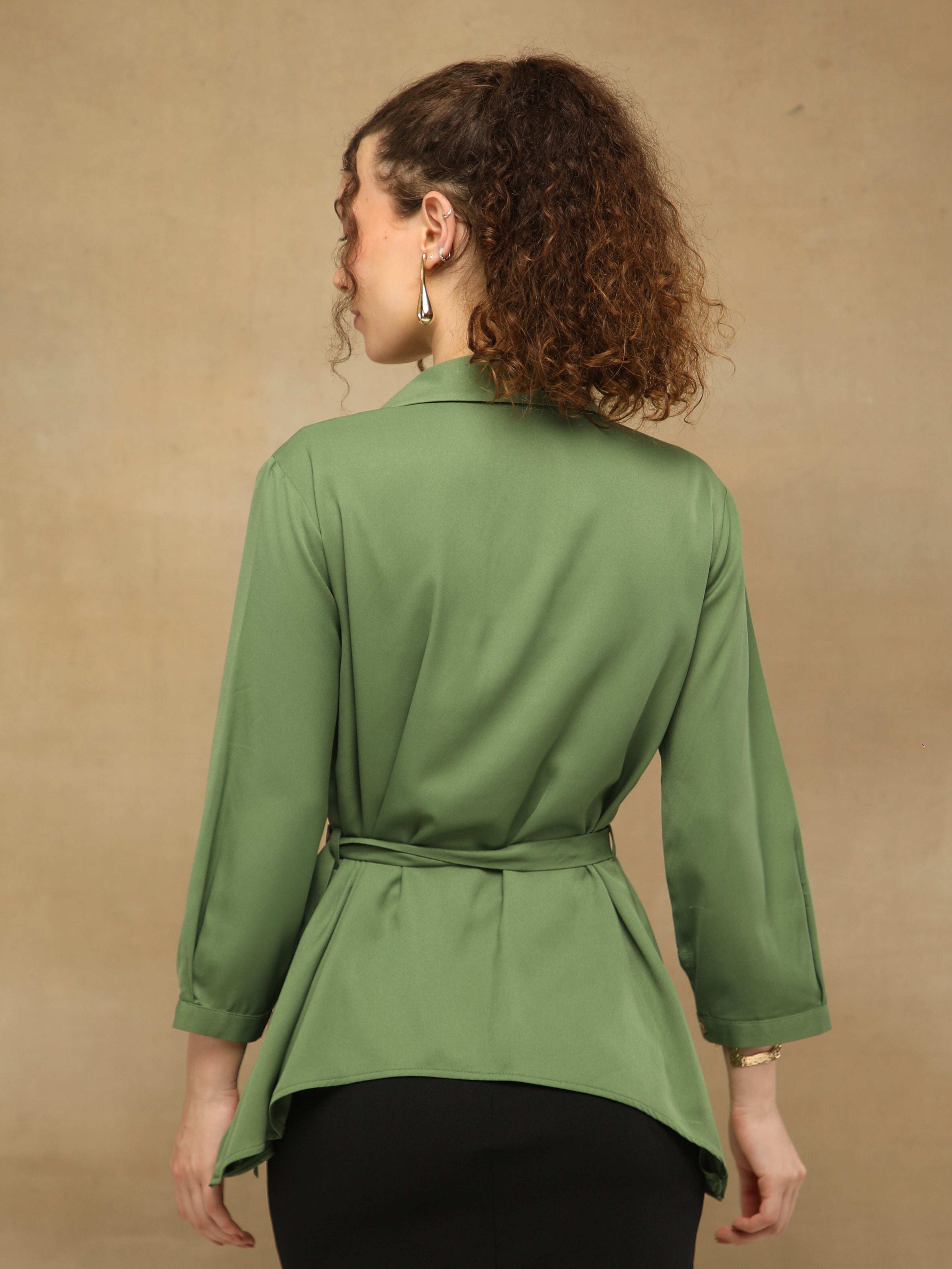 Olive Crest Sequin Shirt