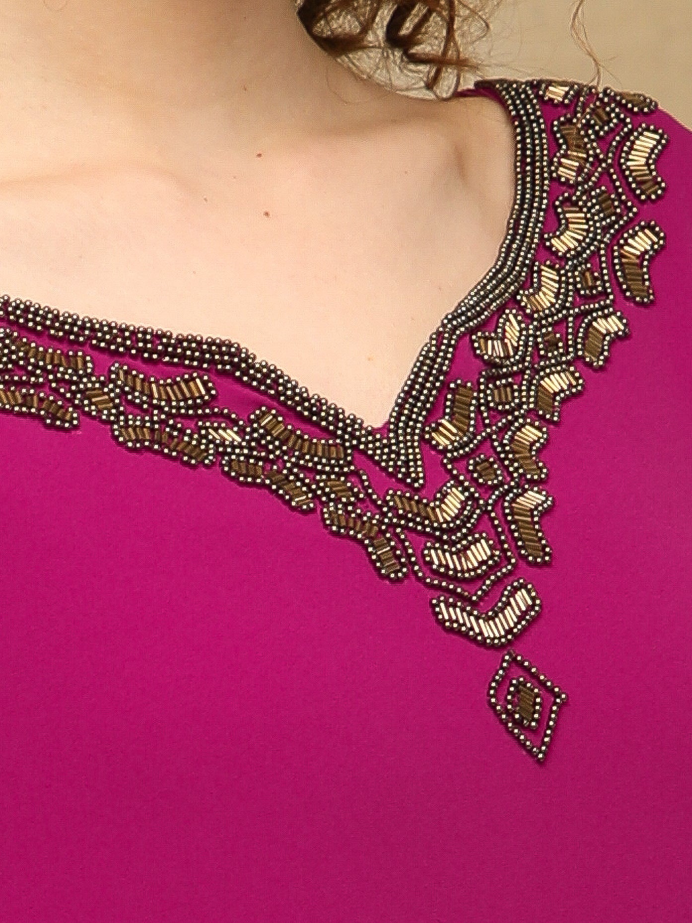 Copper Outline Magenta Top