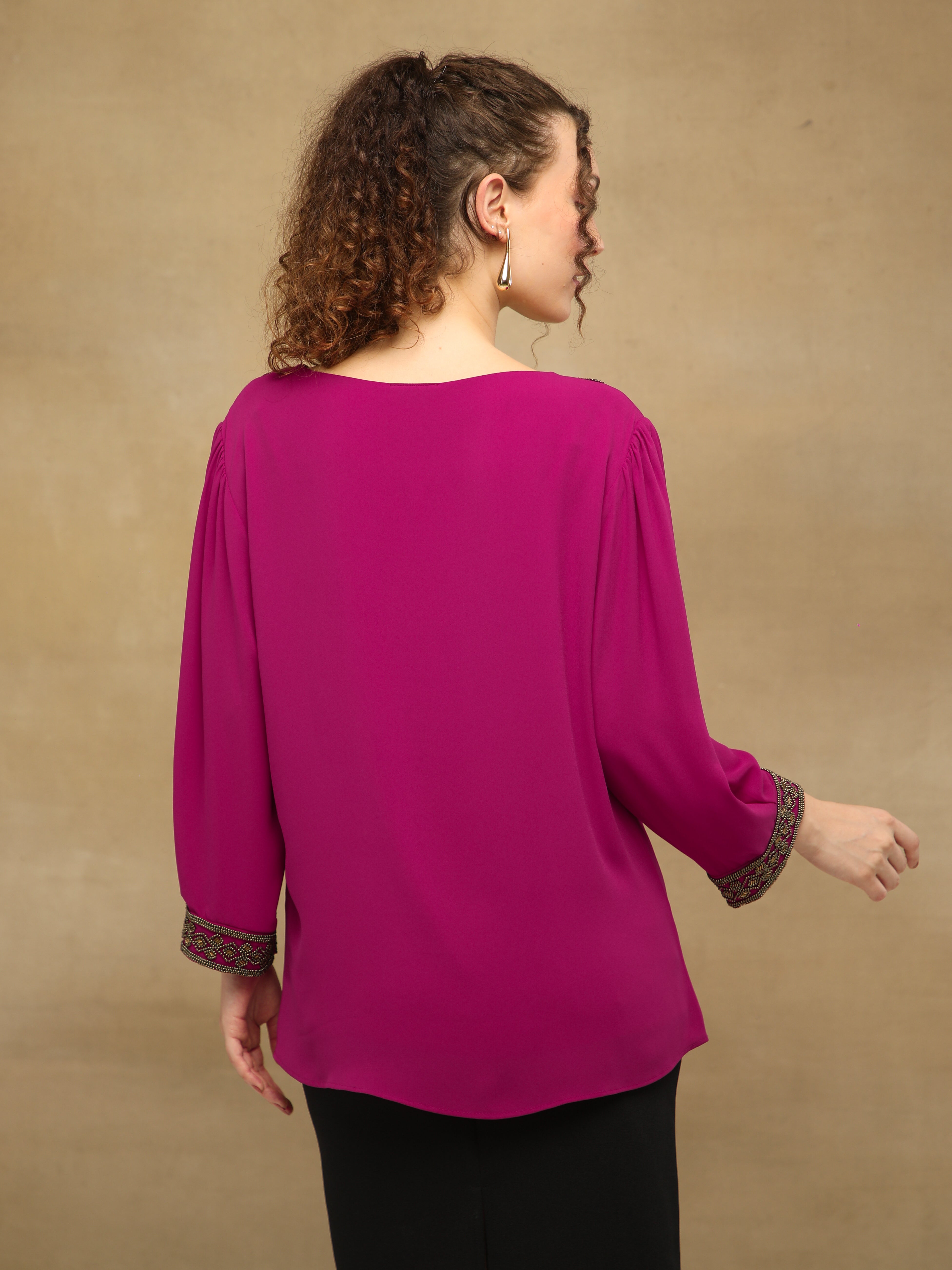 Copper Outline Magenta Top