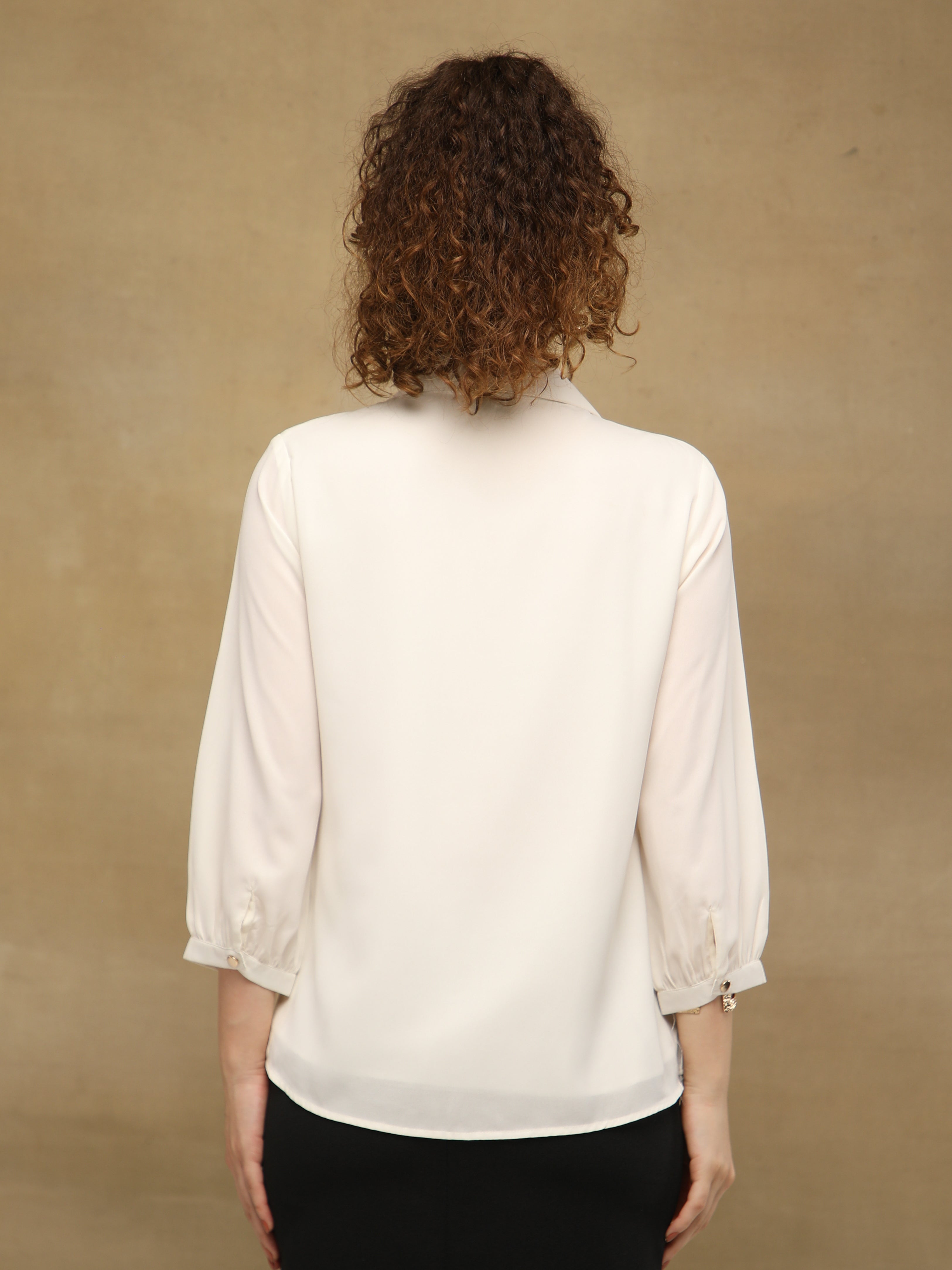 Golden Petals Off-White Shirt