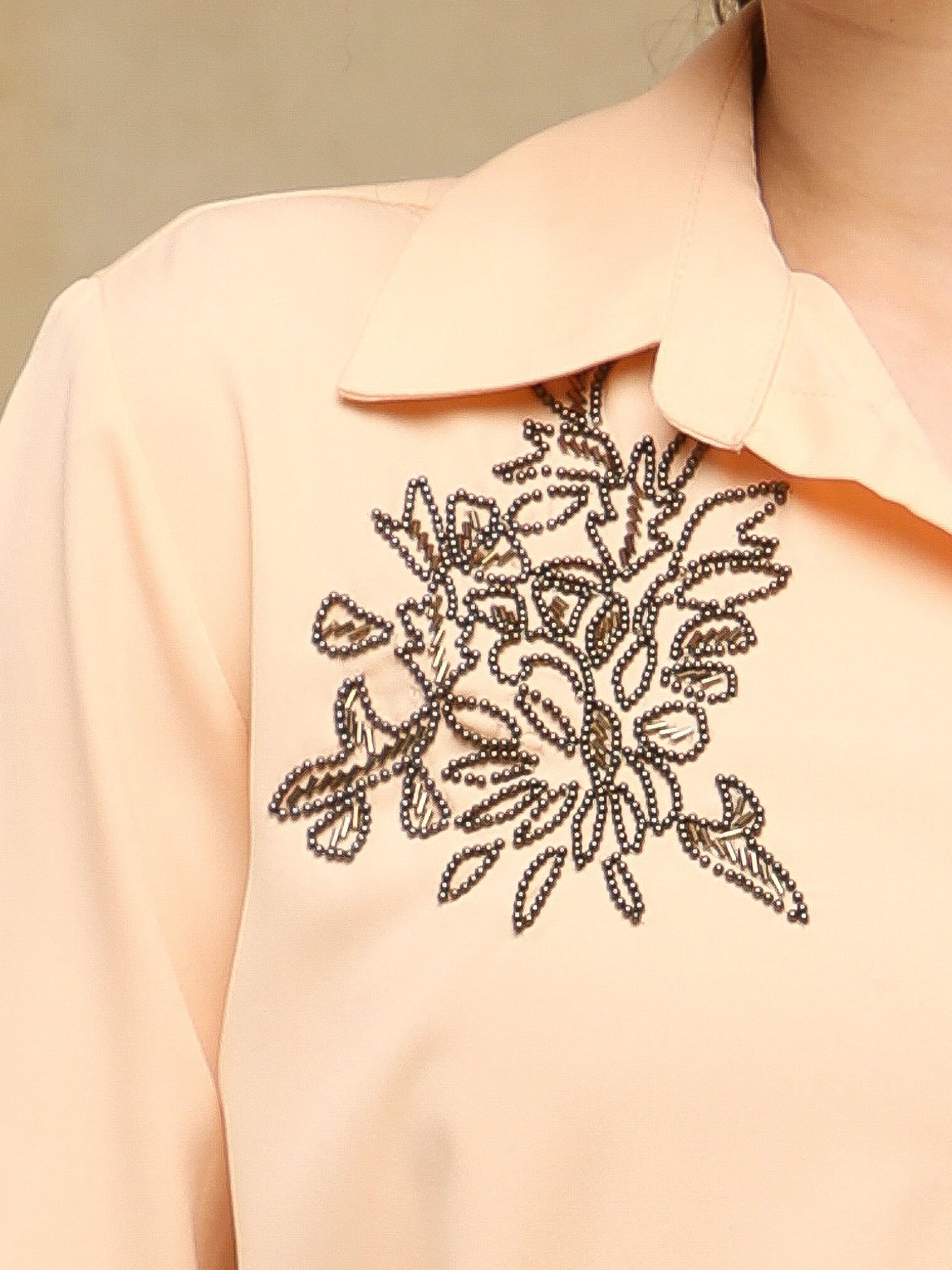 Peach Crest Sequin Shirt