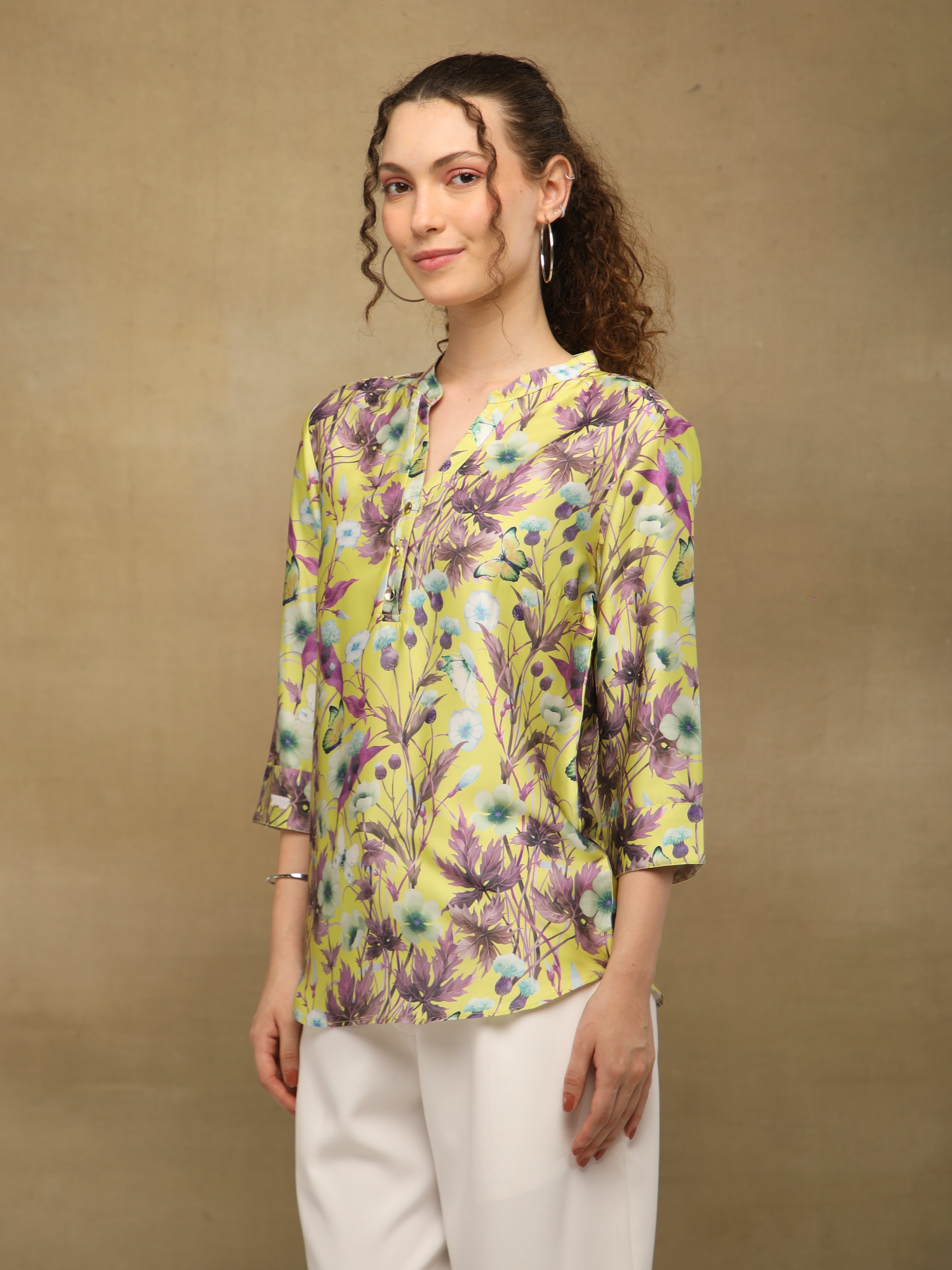 Chinar Satin Printed Top