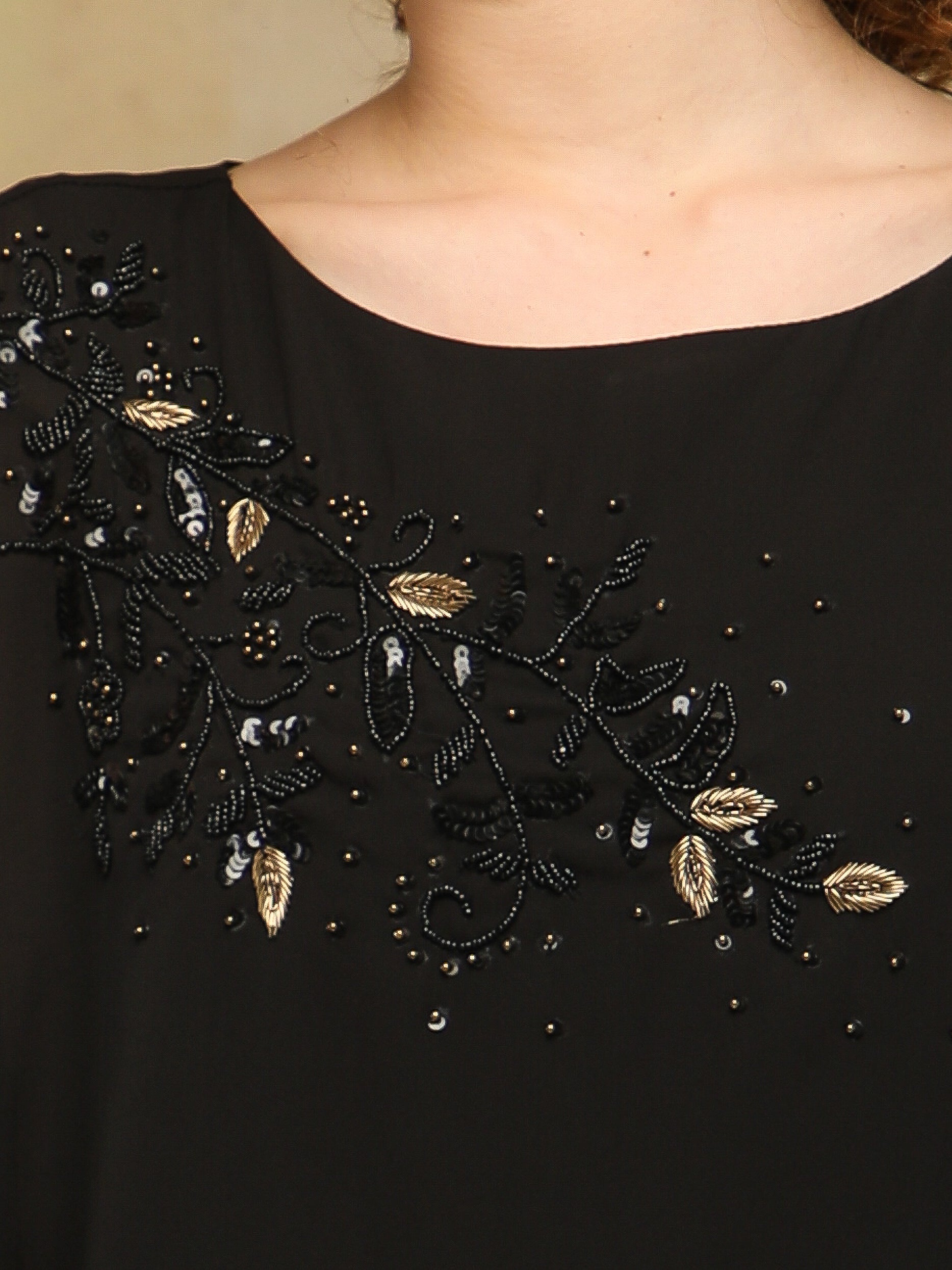 Black Embellished Poncho