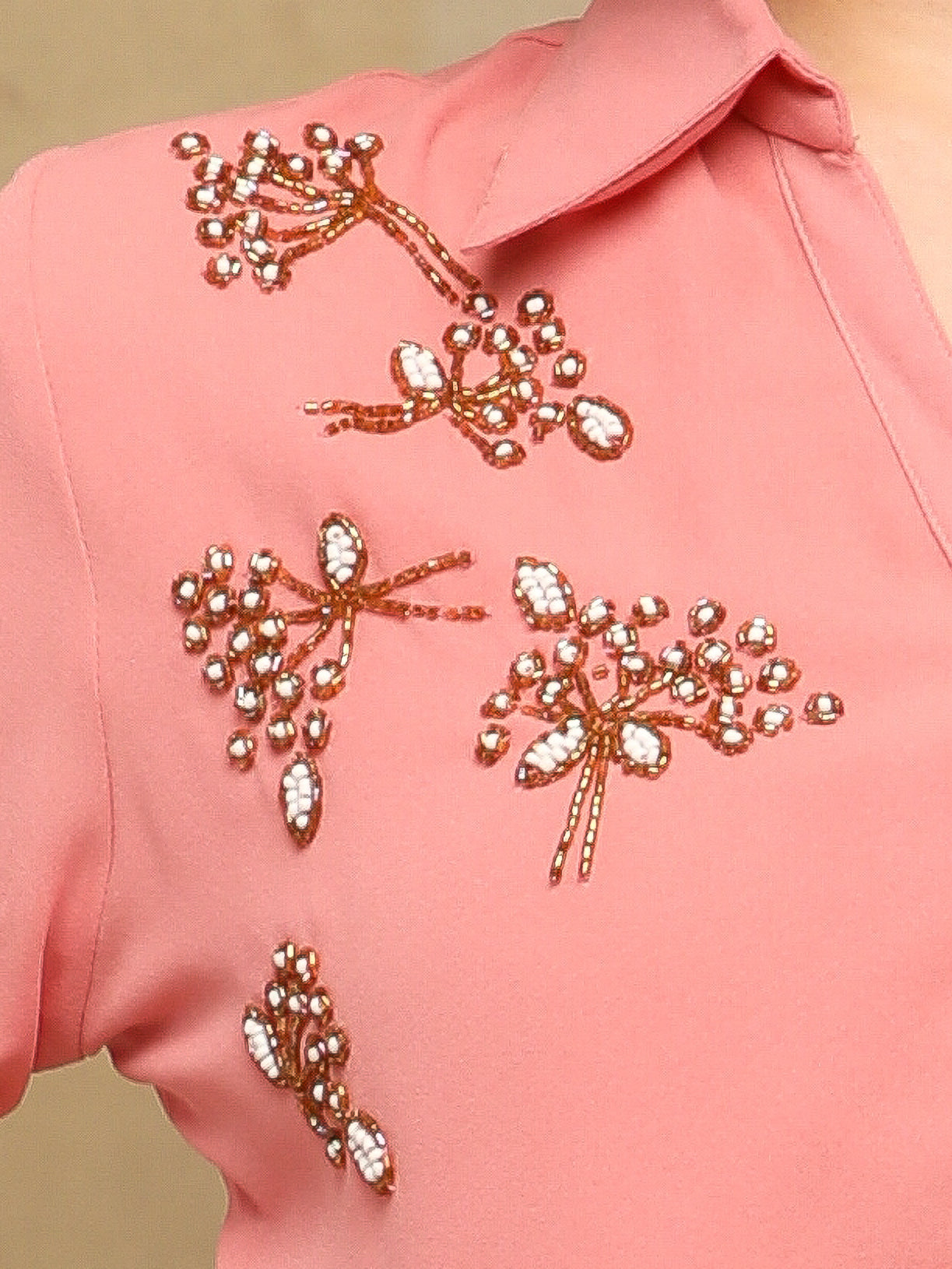 Golden Petals Pink Shirt