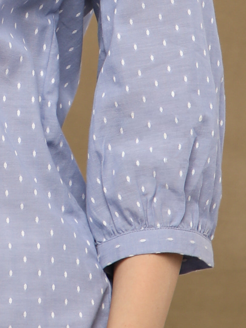 Powder Blue Pintuck Shirt