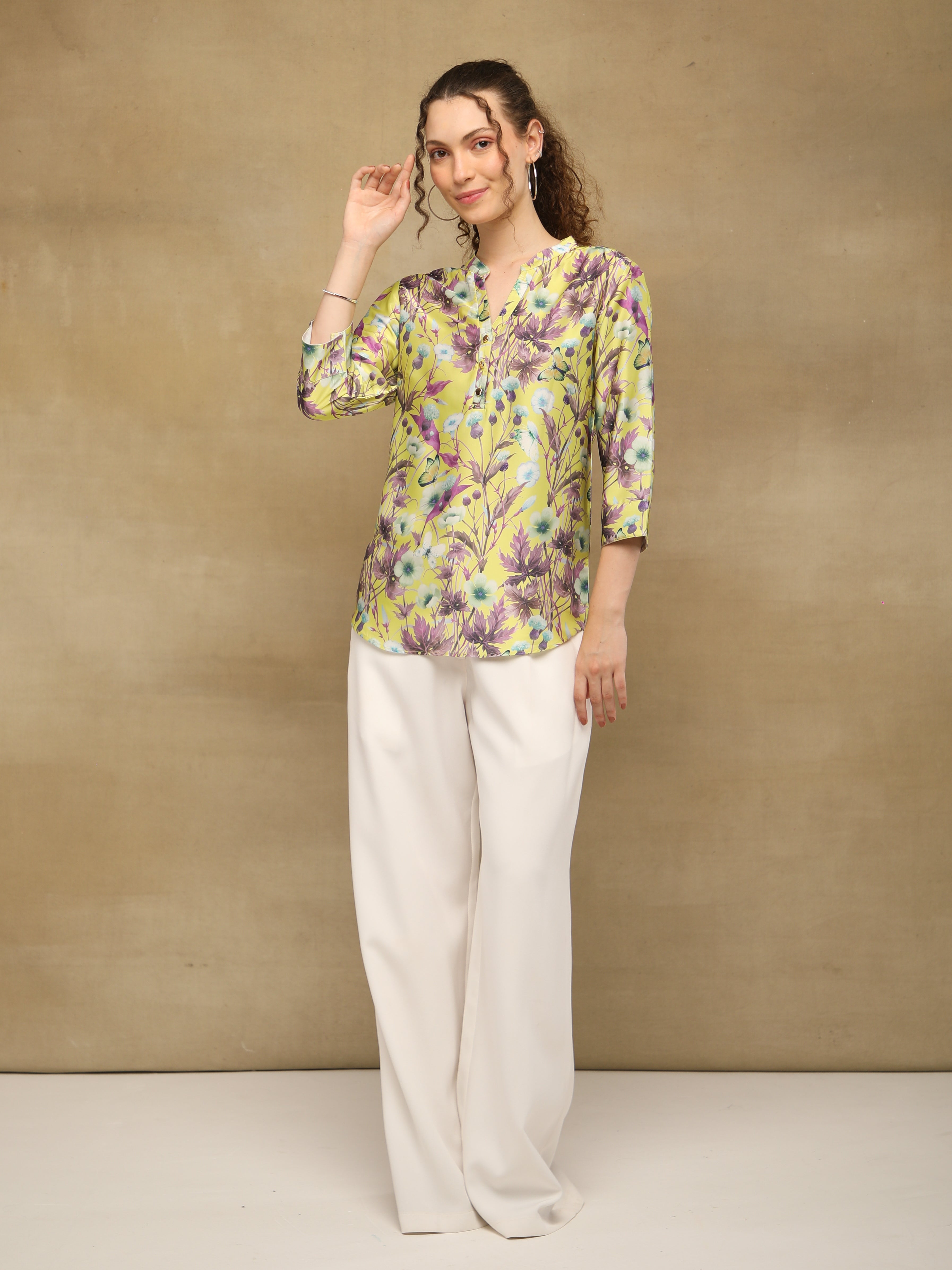 Chinar Satin Printed Top