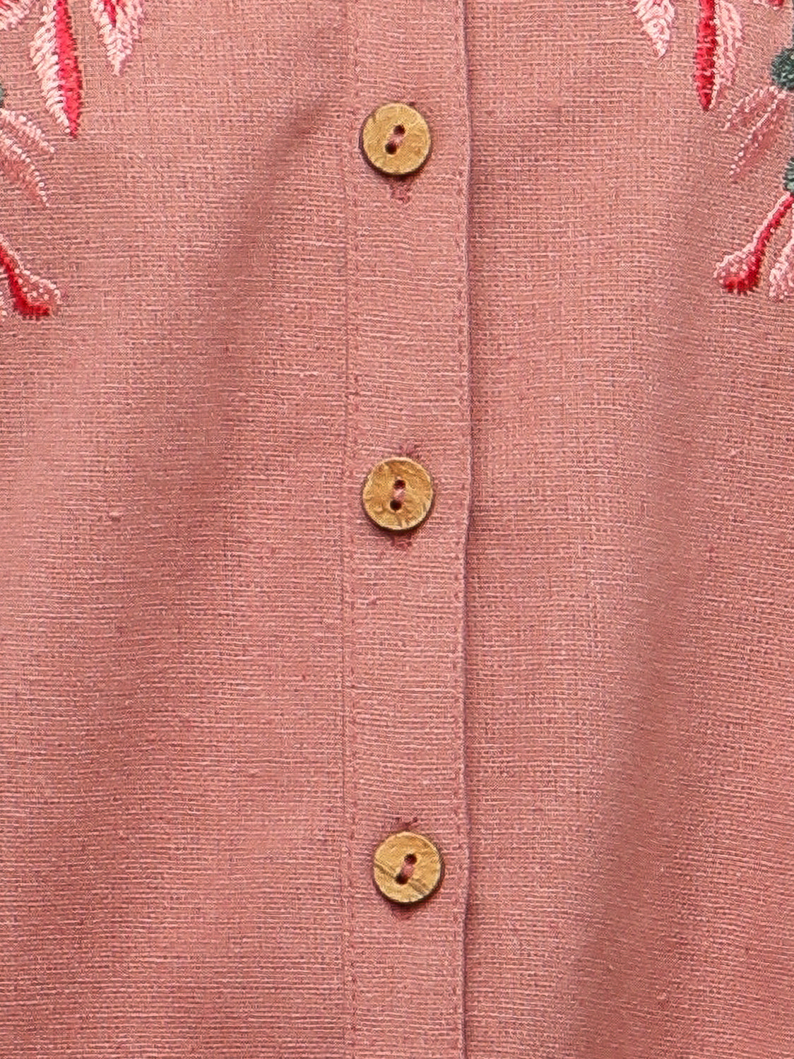 Linen Rosette Garden Embroidered Shirt