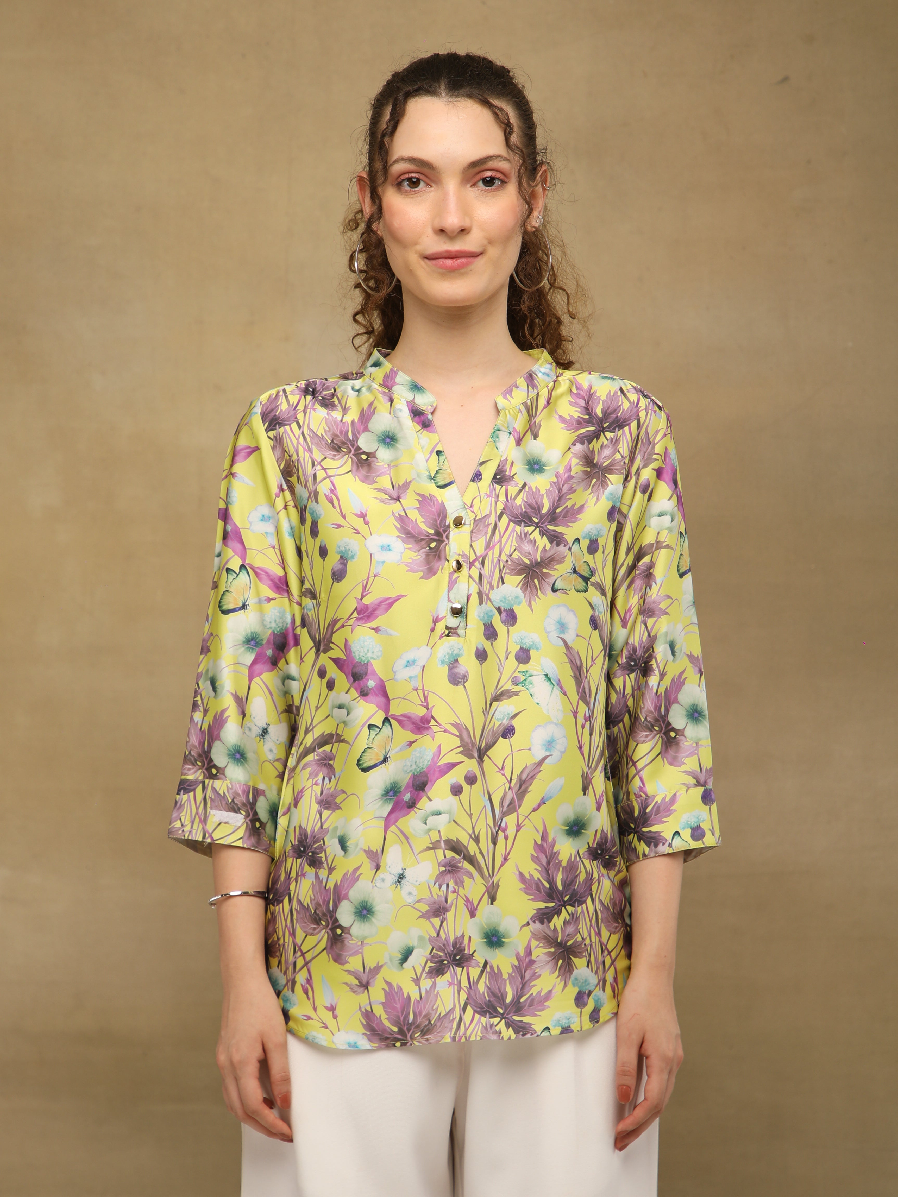 Chinar Satin Printed Top