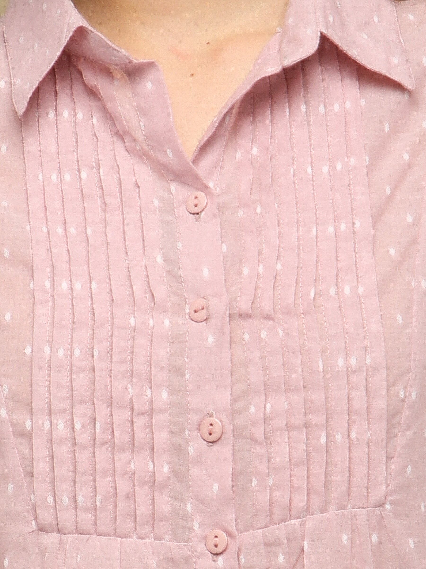 Powder Pink Pintuck Shirt