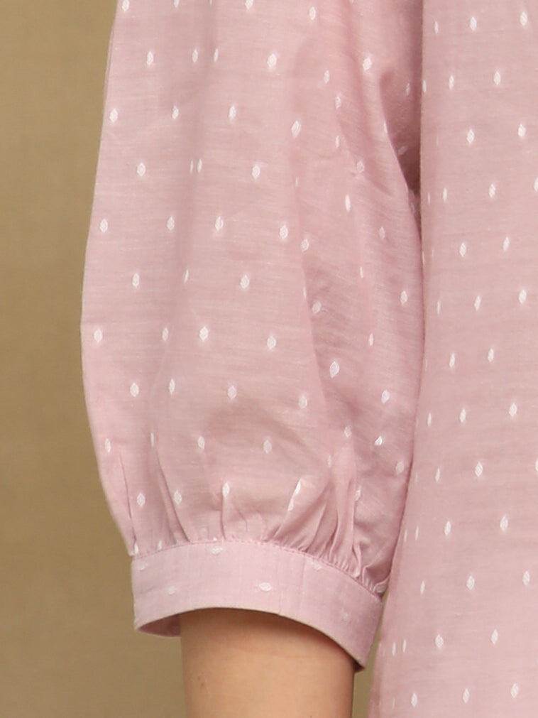 Powder Pink Pintuck Shirt