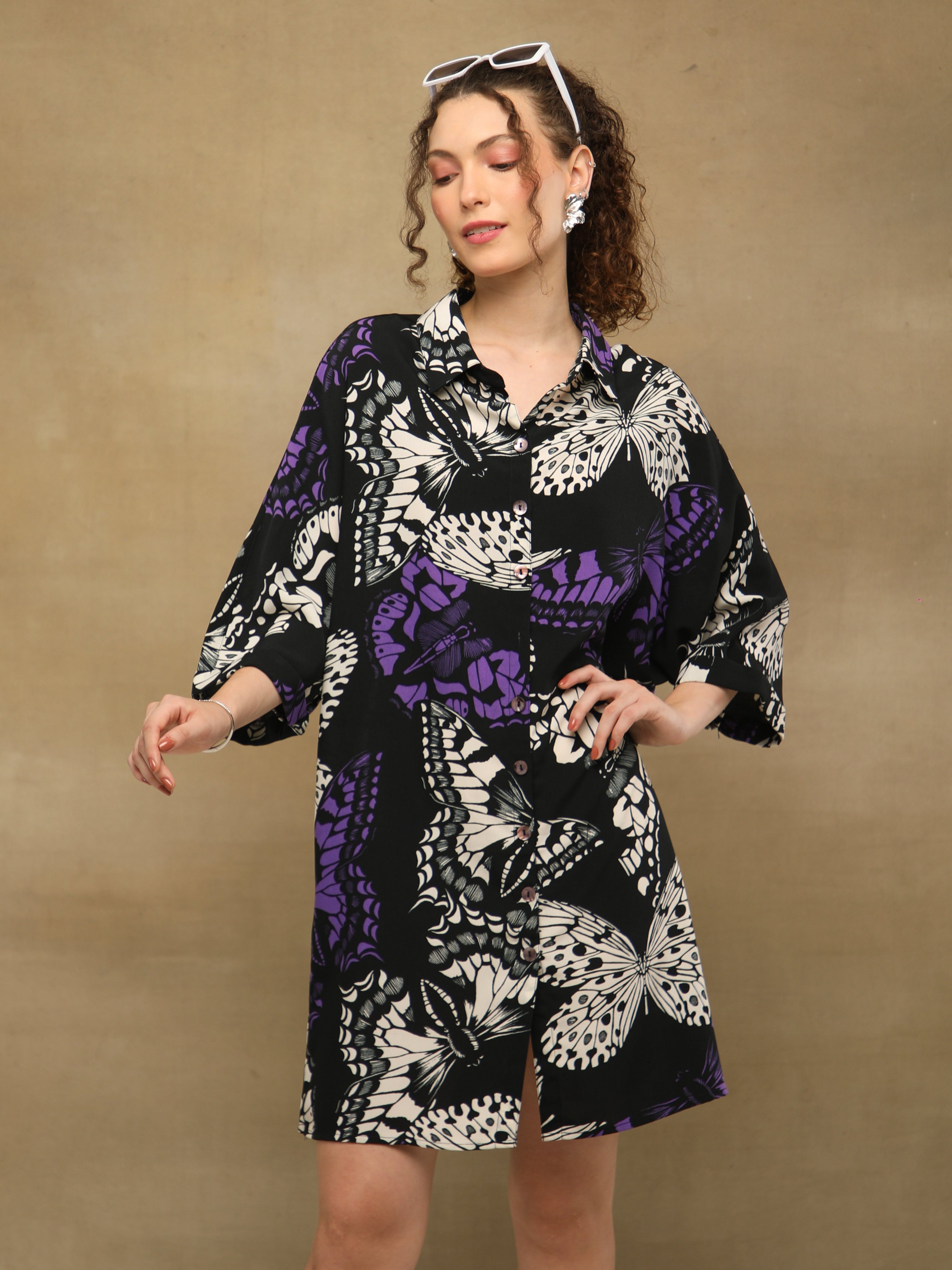 Butterfly Shirt Dress