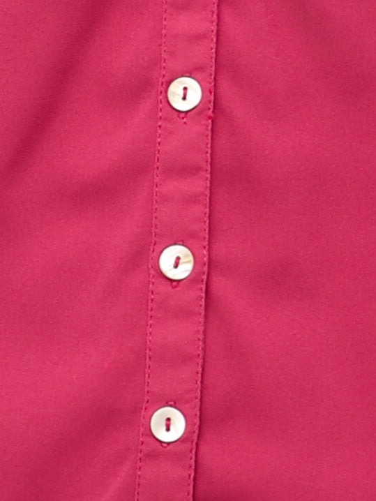 White Bead Embellished Dark Pink Shirt