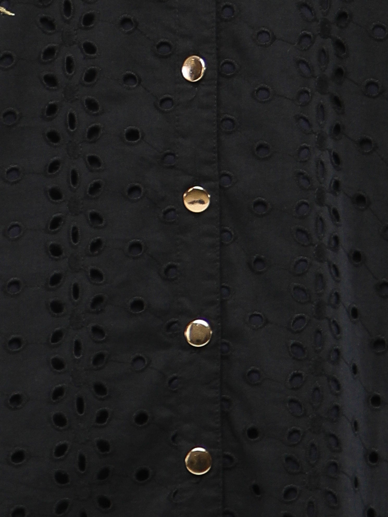 Schiffli Embroidered Shirt Black Dress