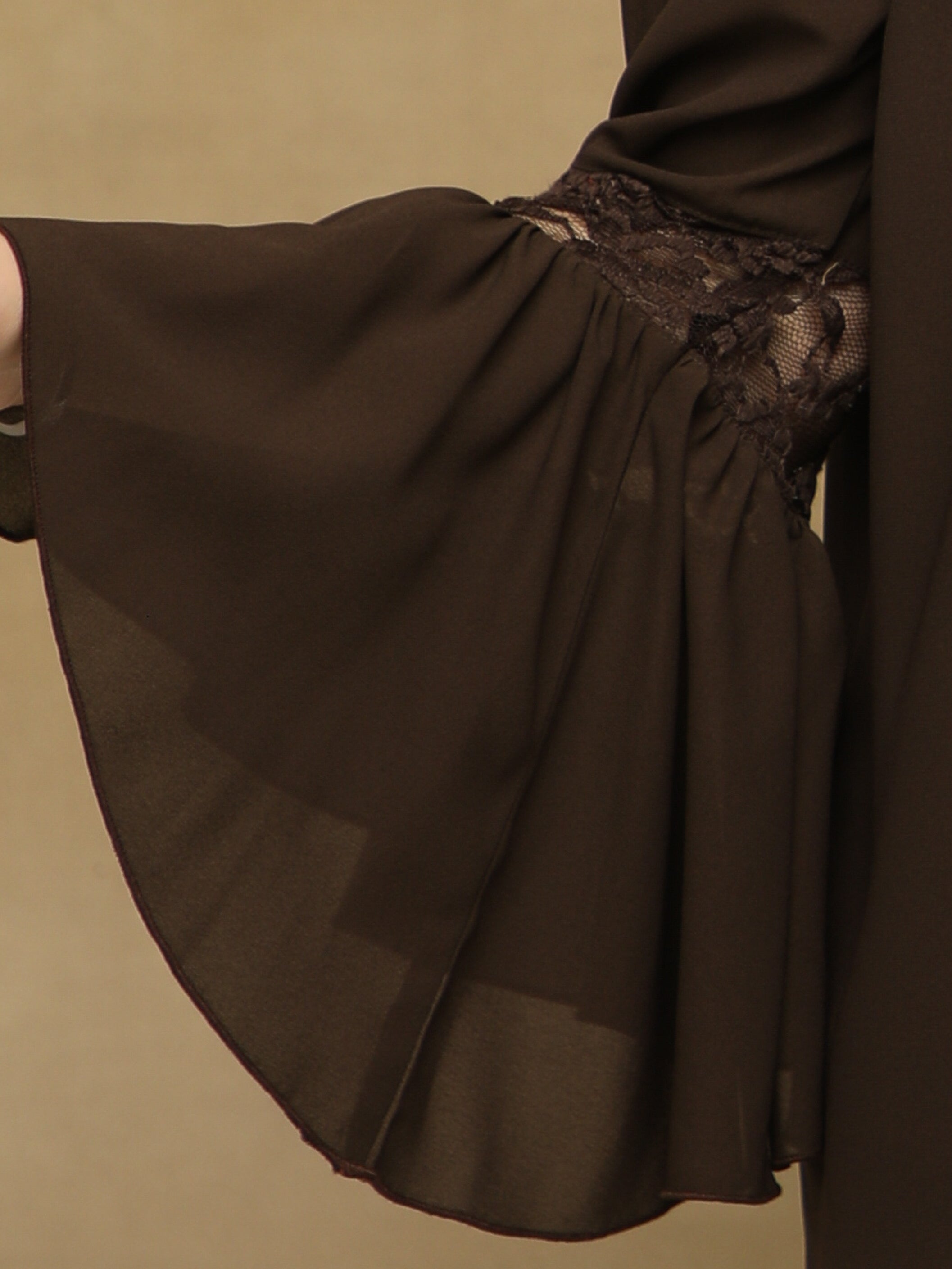 Off Shoulder Lace Brown Top