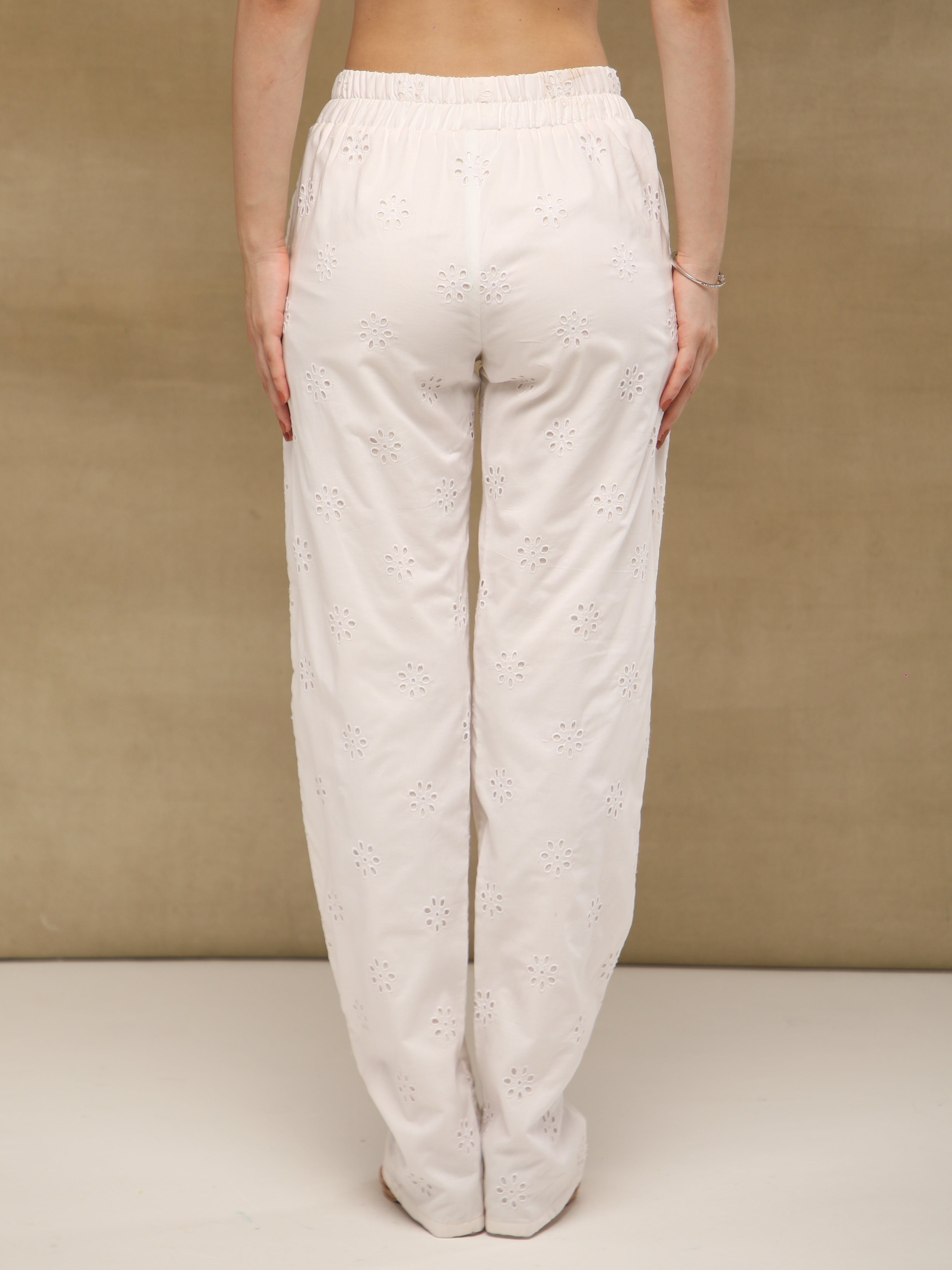 Ivory Embroidered Schiffli Co-ord Set