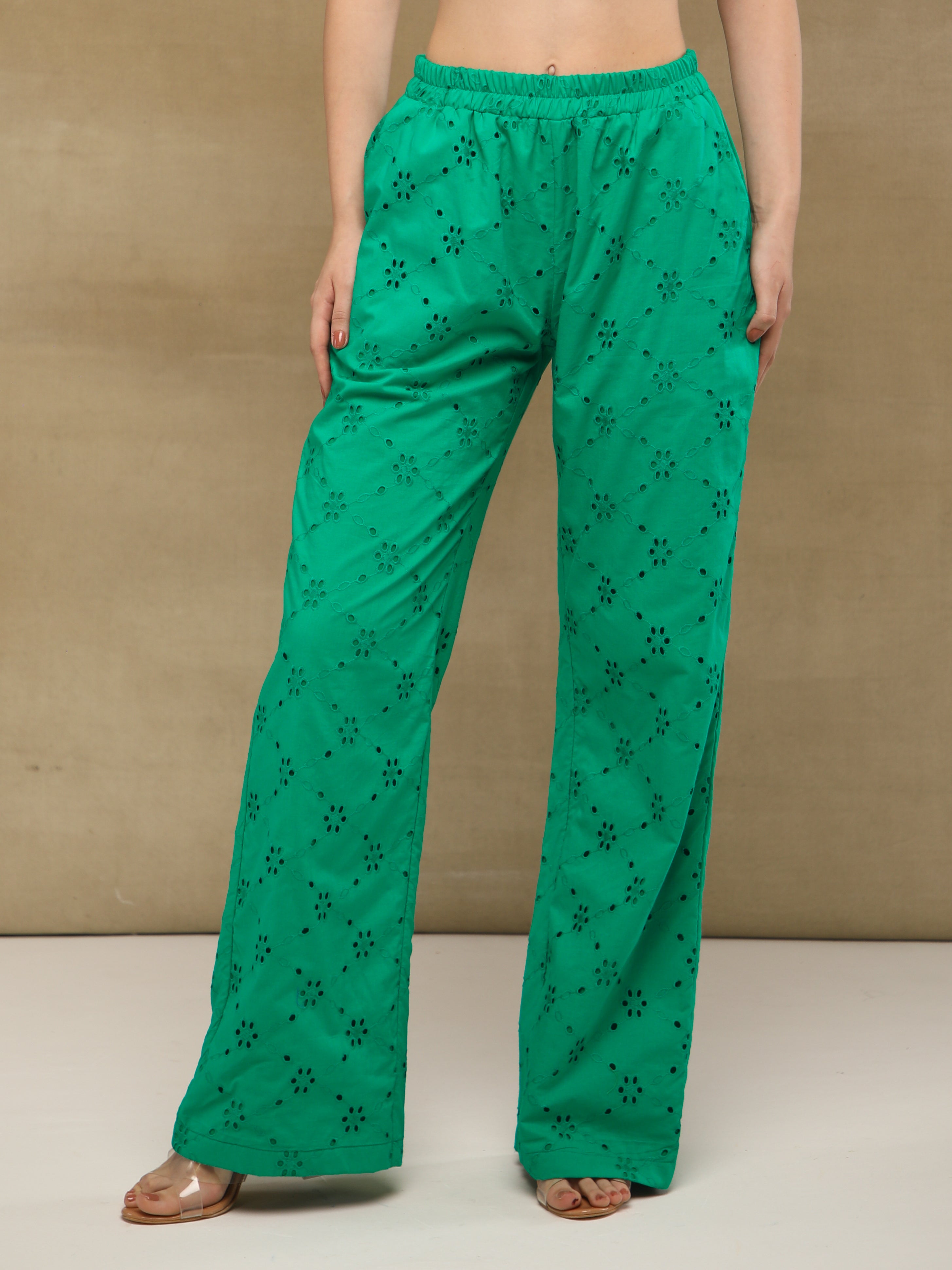 Emerald Cotton Schiffli Co-ord Set