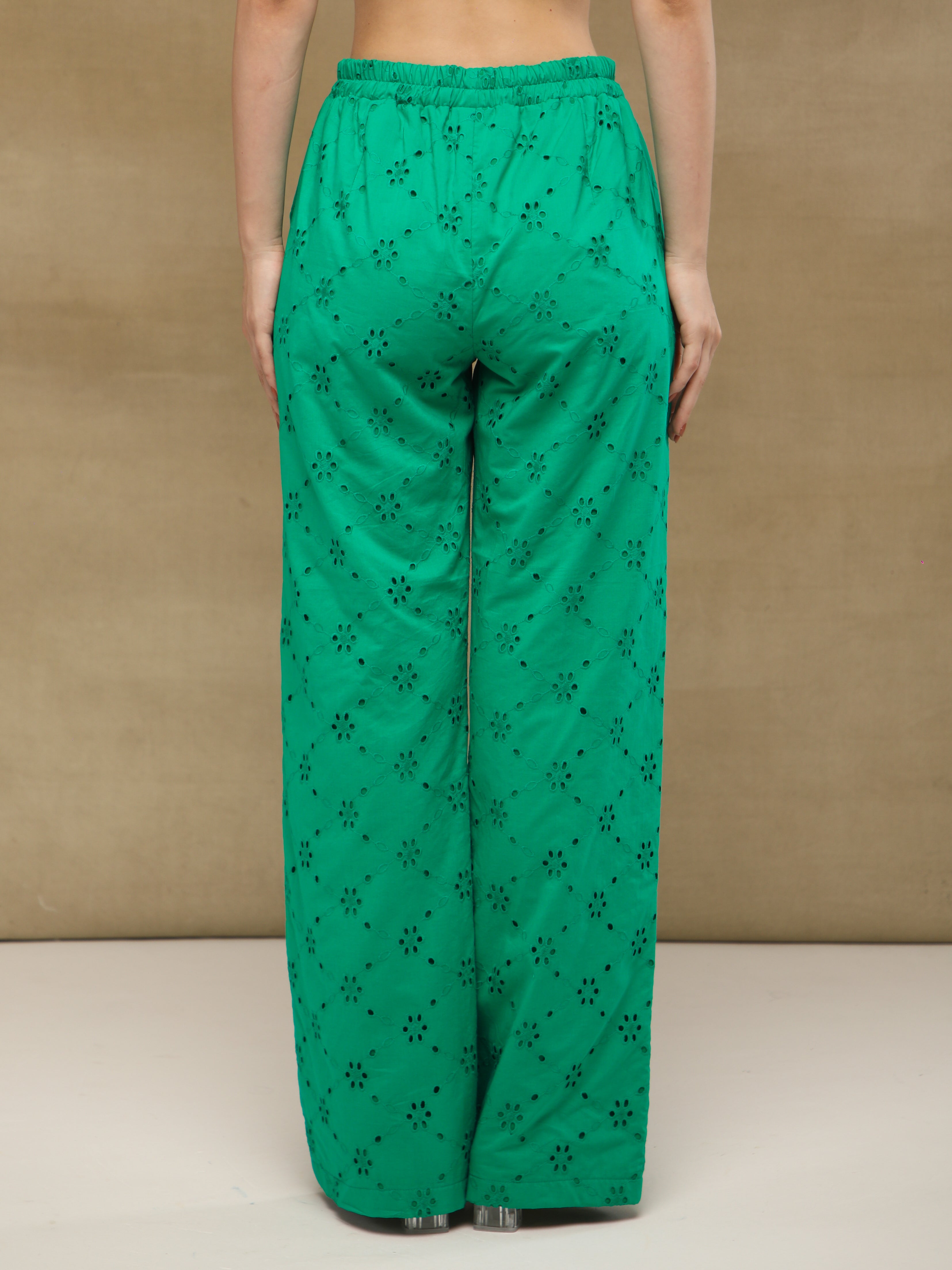 Emerald Cotton Schiffli Co-ord Set
