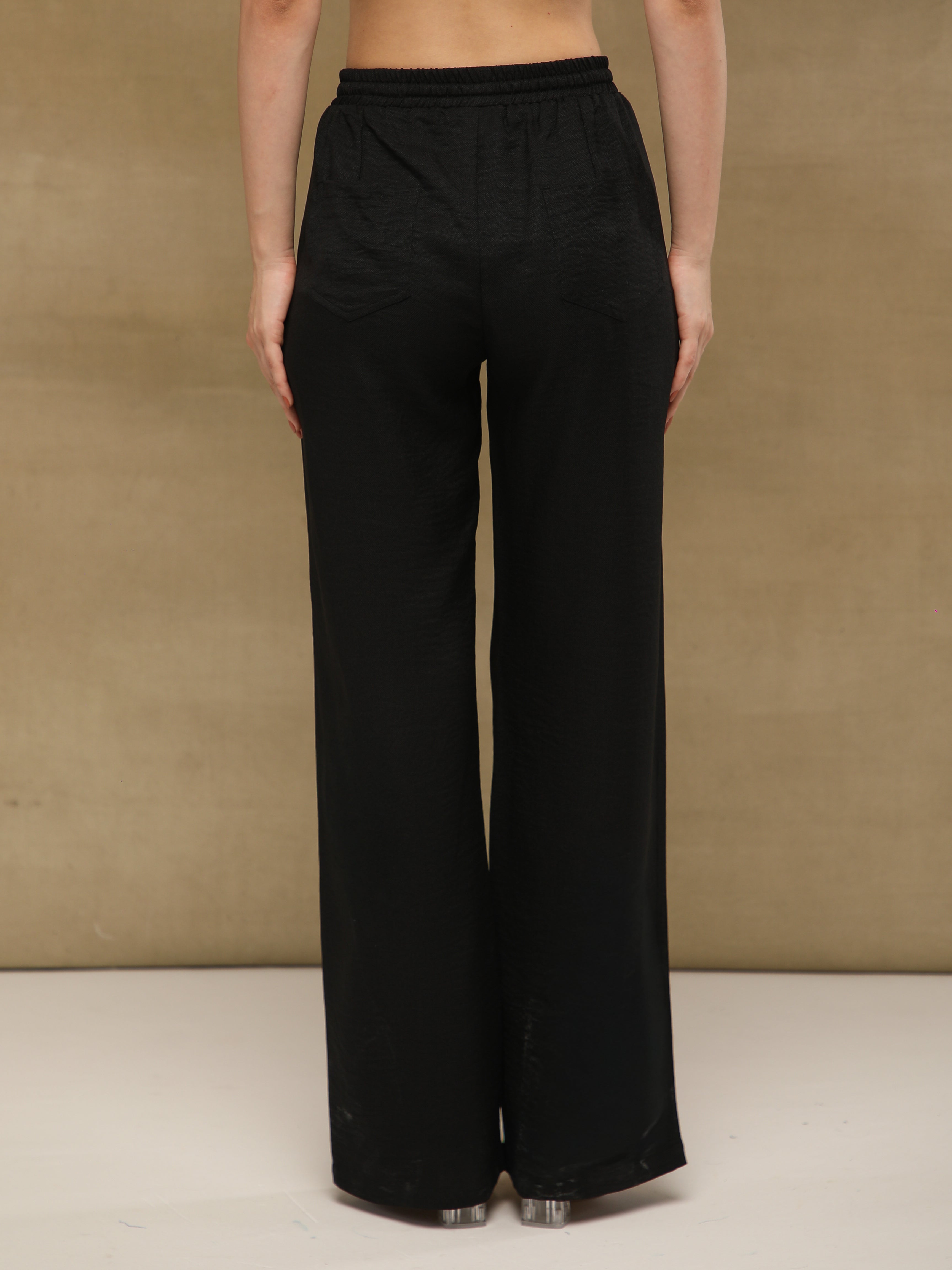 Melange Linen Triple Pintuck Black Co-ord Set