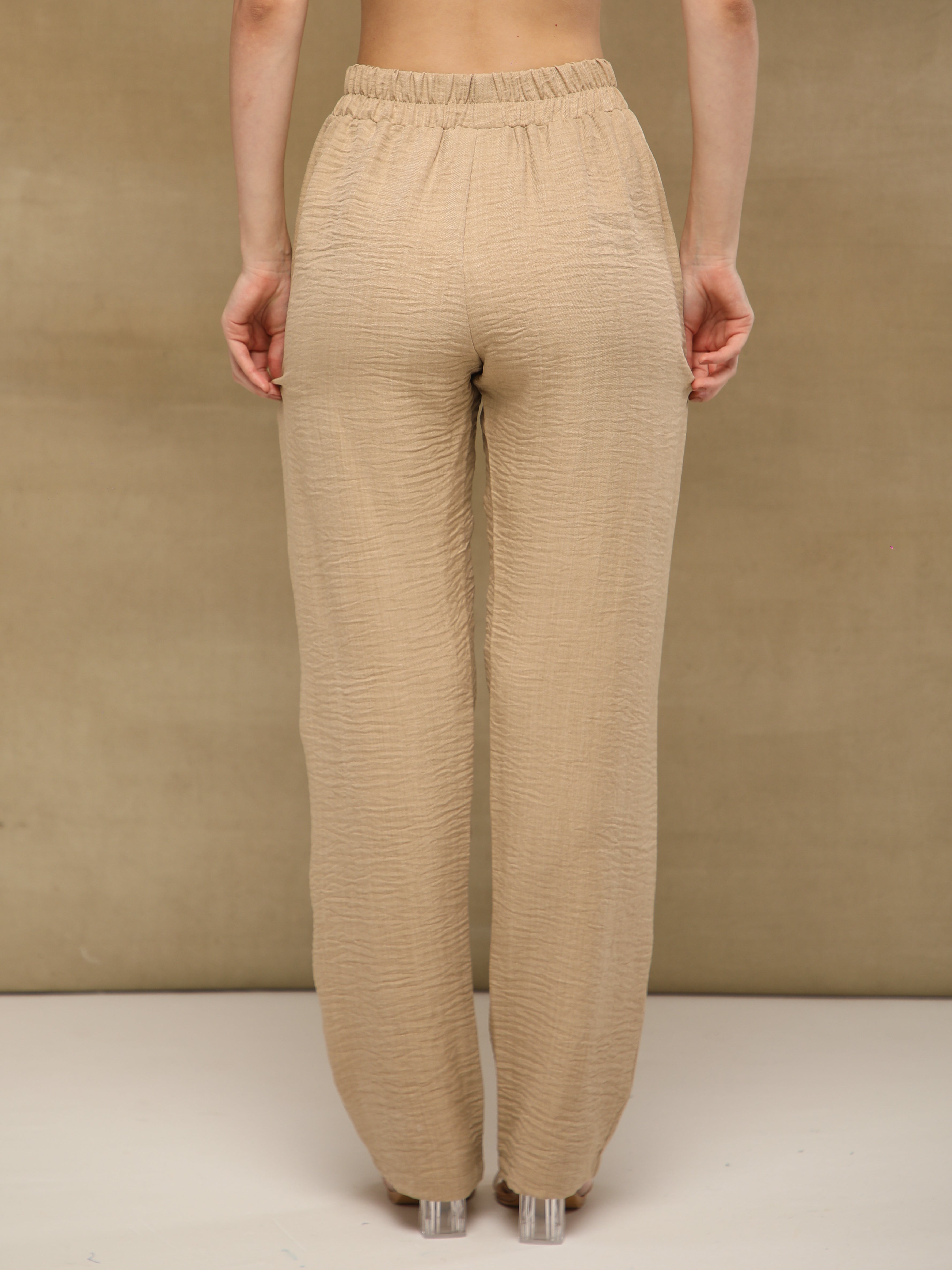 Pintuck Linen Beige Co-ord Set