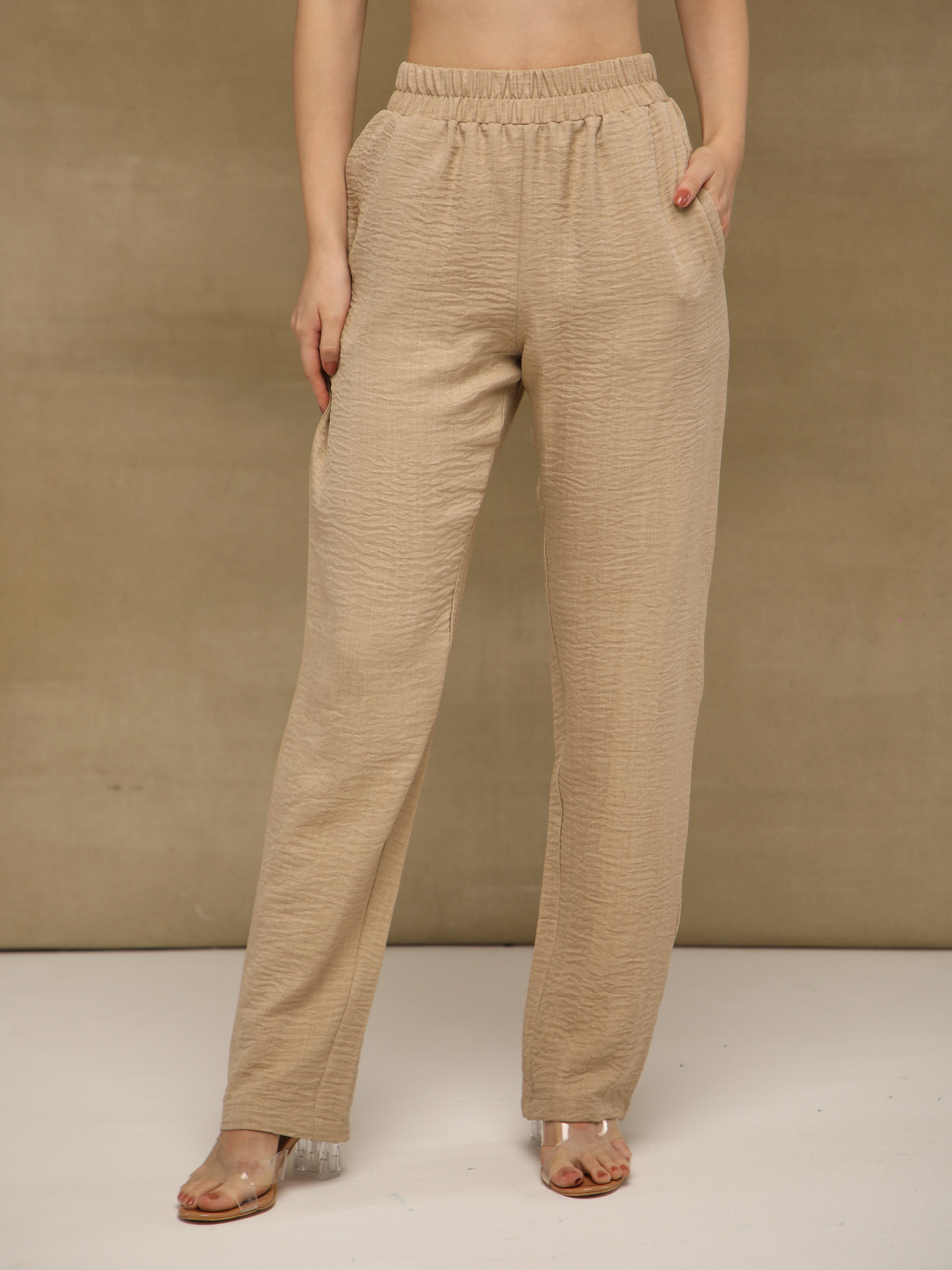 Pintuck Linen Beige Co-ord Set