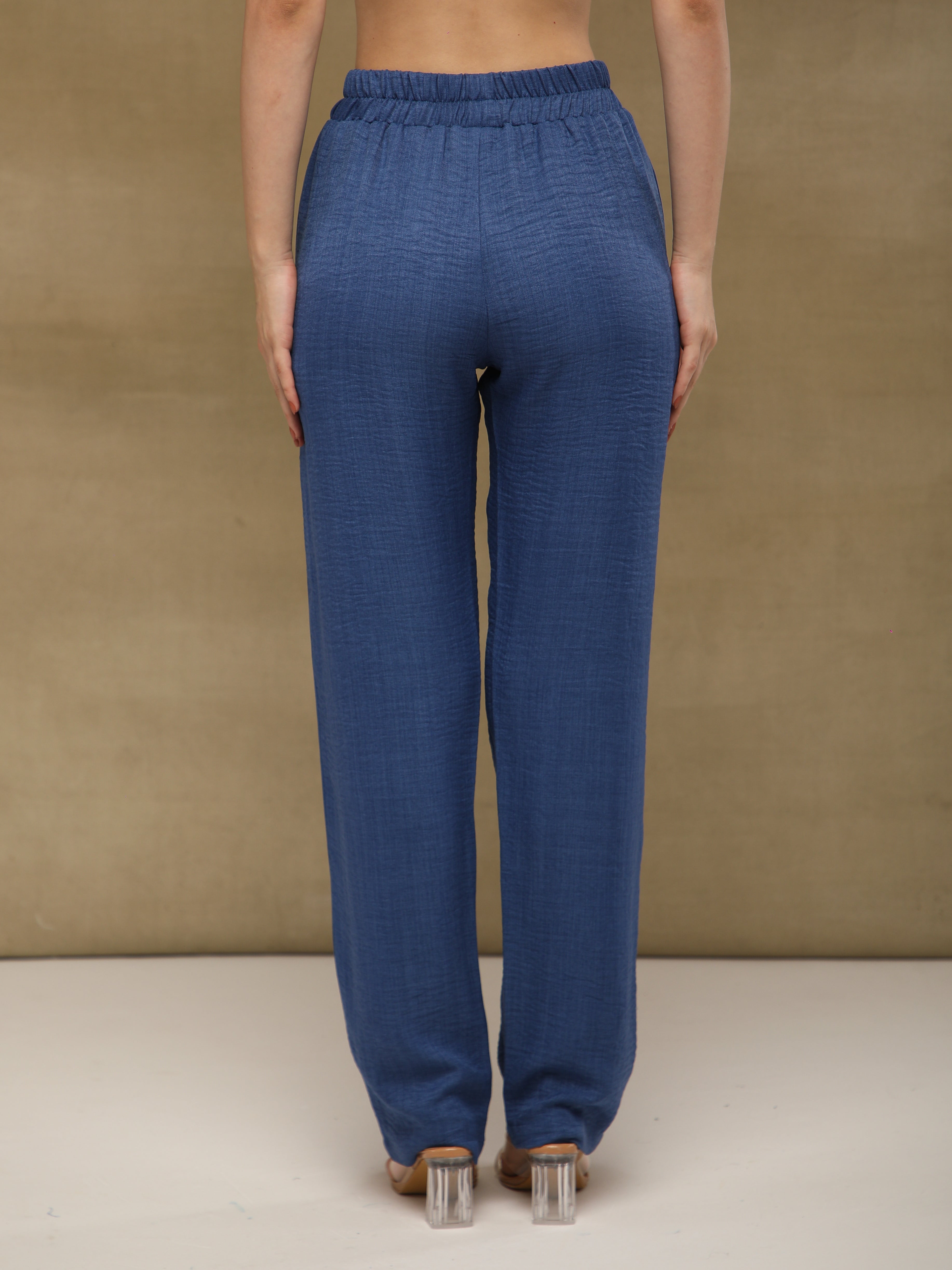 Pintuck Linen Indigo Co-ord Set