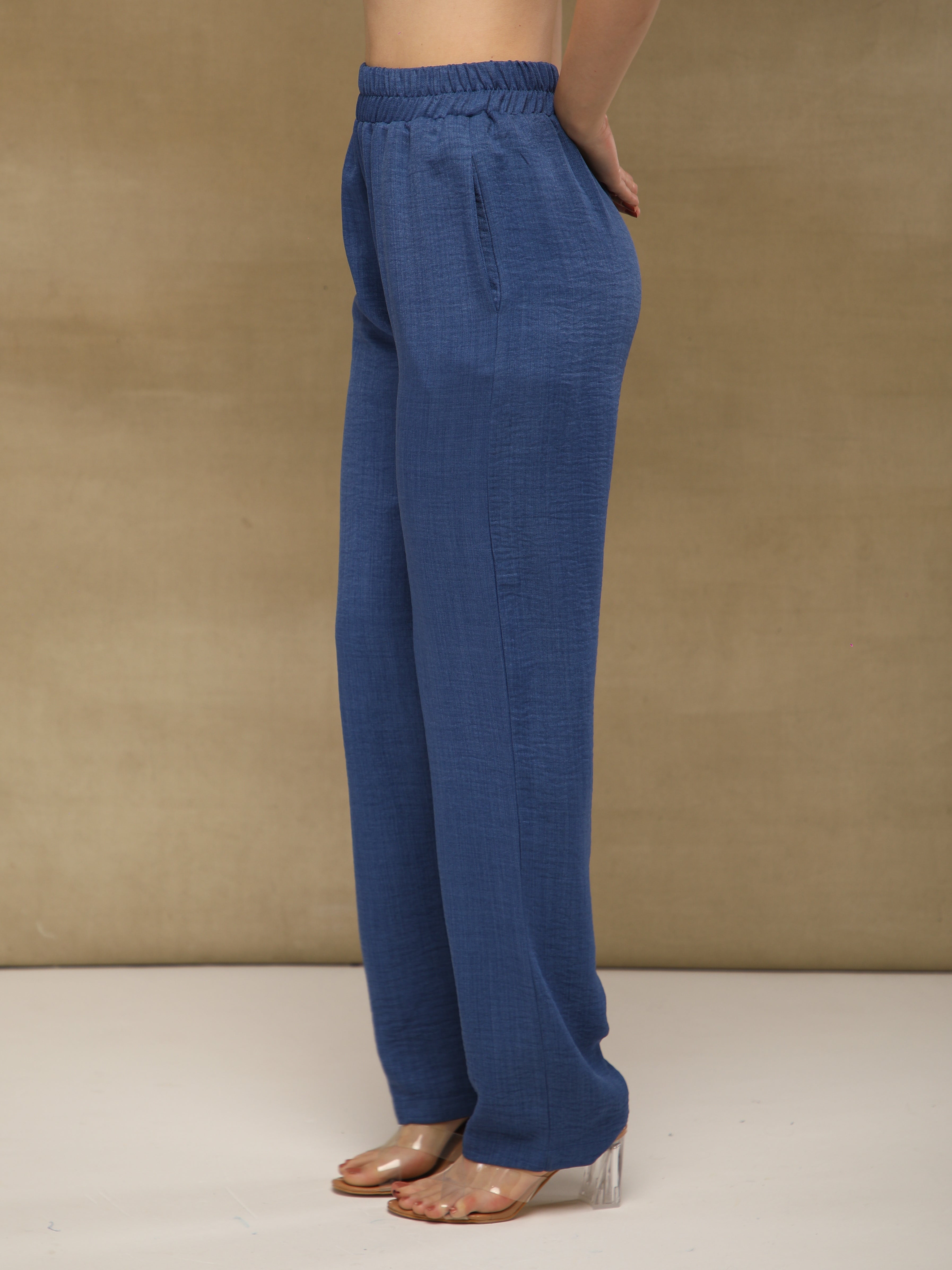 Pintuck Linen Indigo Co-ord Set