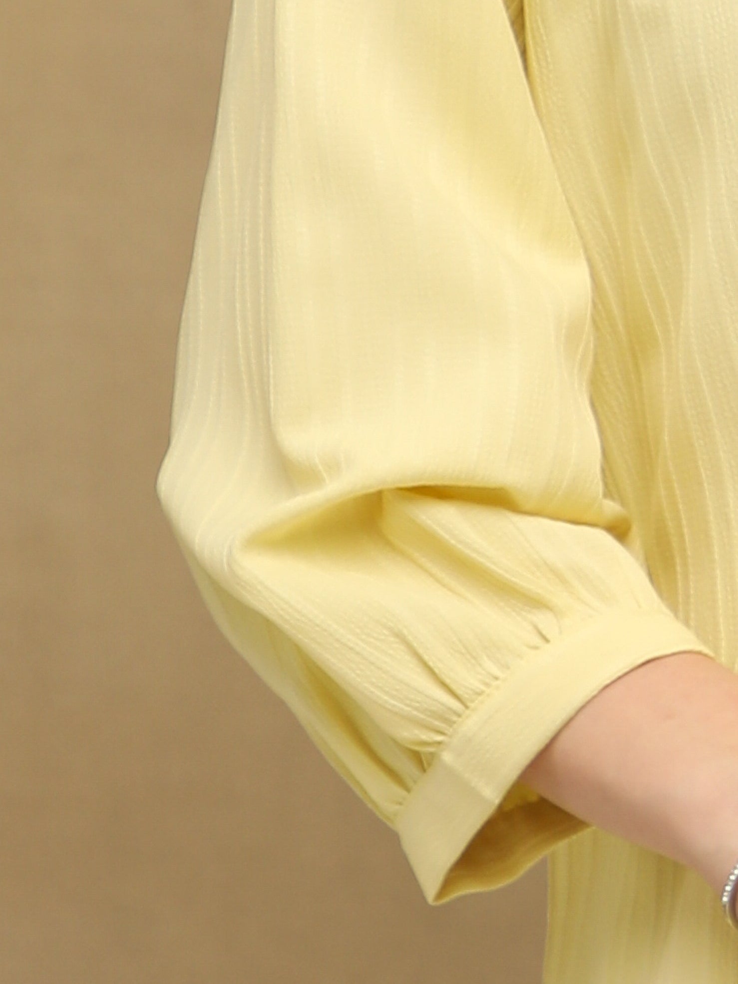 Self Stripe Textured Yellow Top