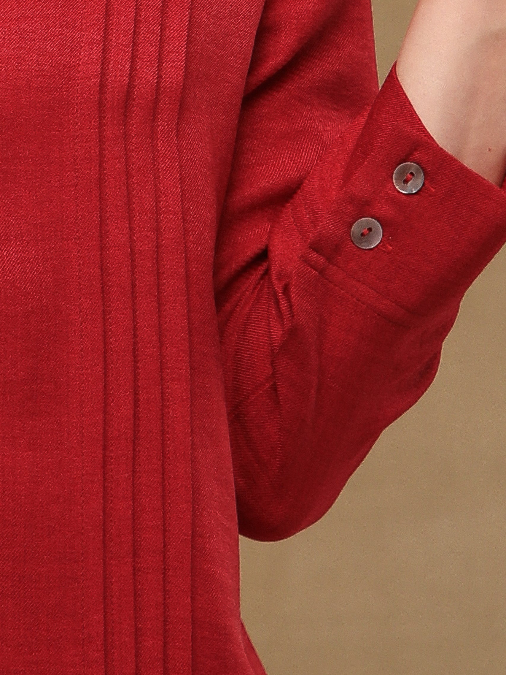 Pintuck Linen Crimson Co-ord Set
