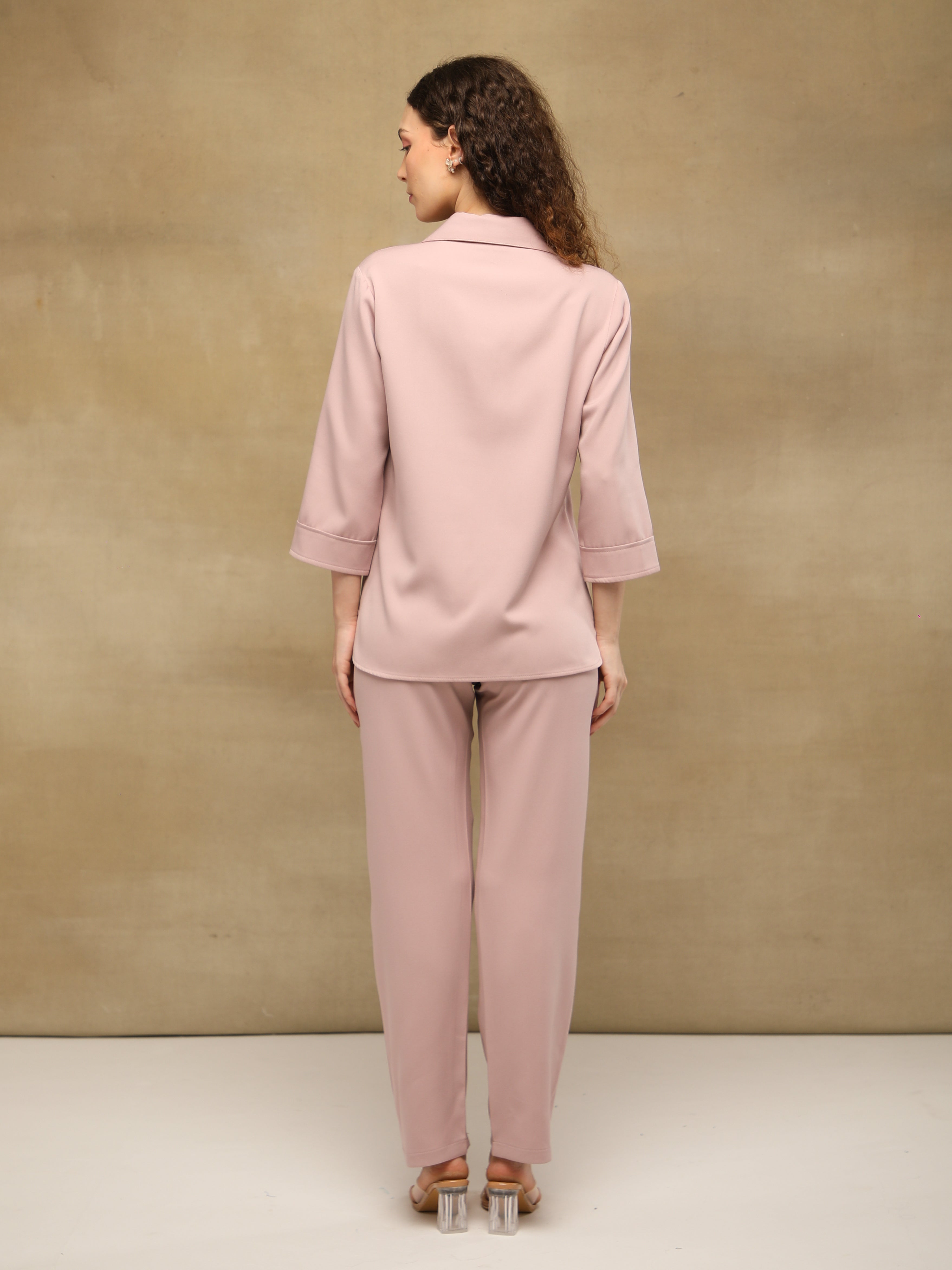 Dusty Pink Printed Scarf Co-ord Set