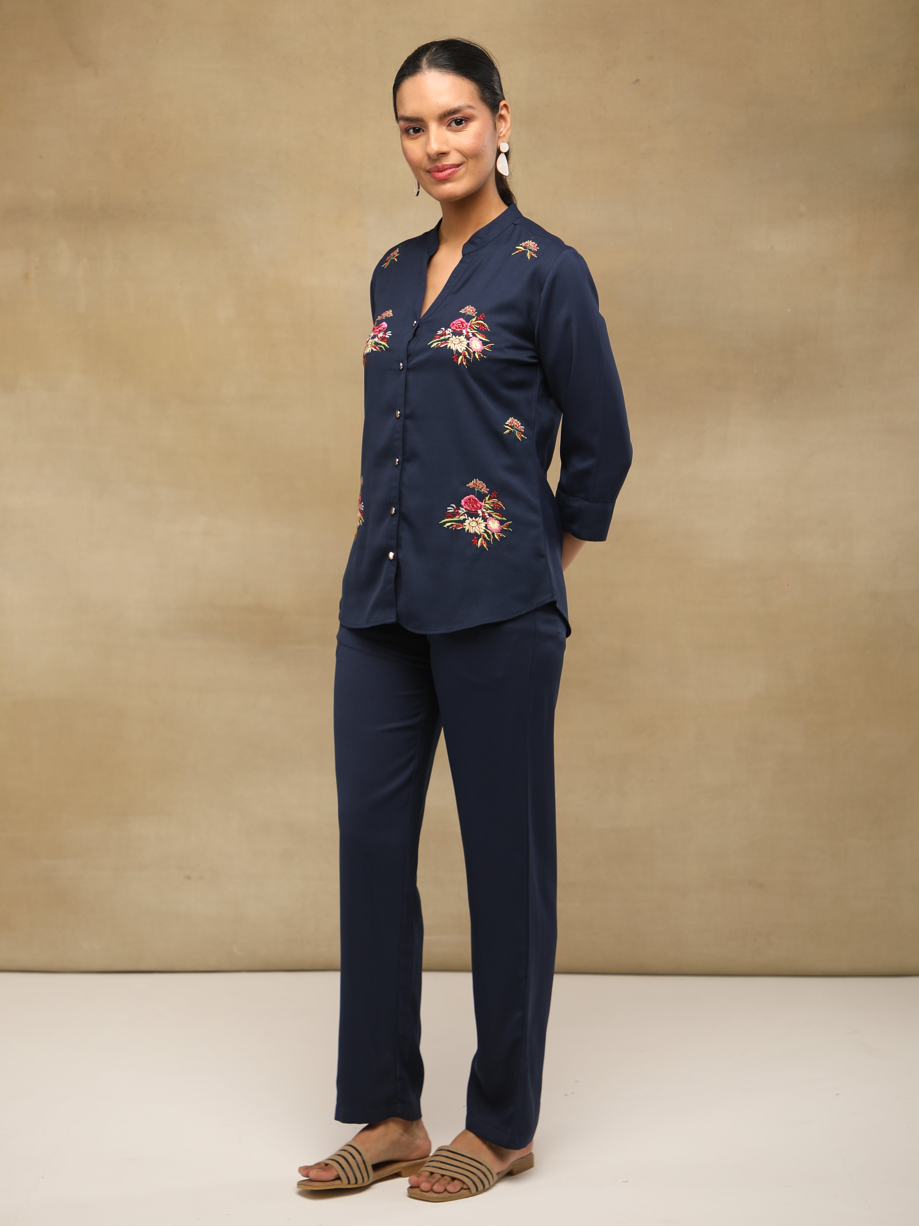 Navy Scattered Motif Co-ord Set