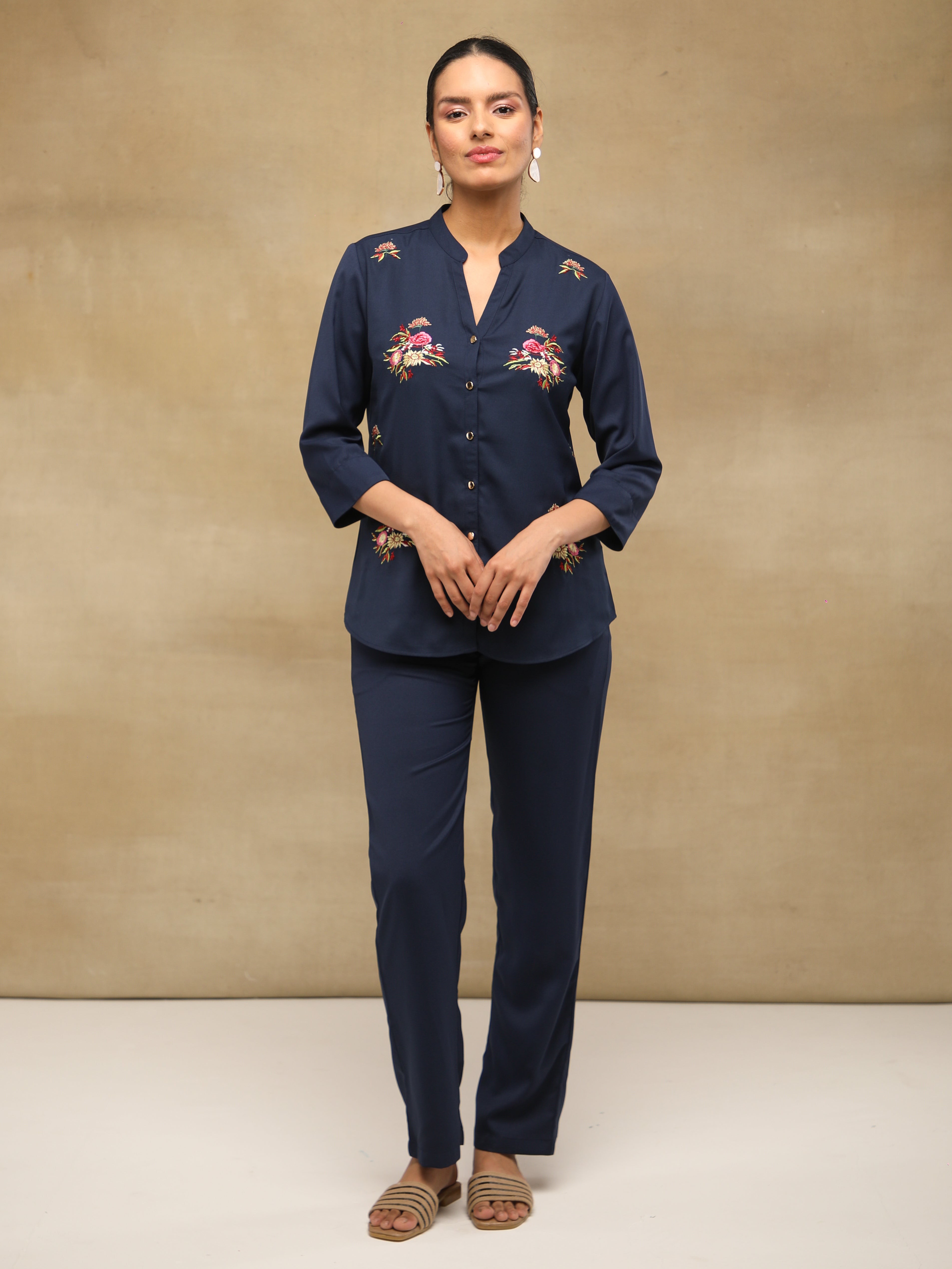 Navy Scattered Motif Co-ord Set