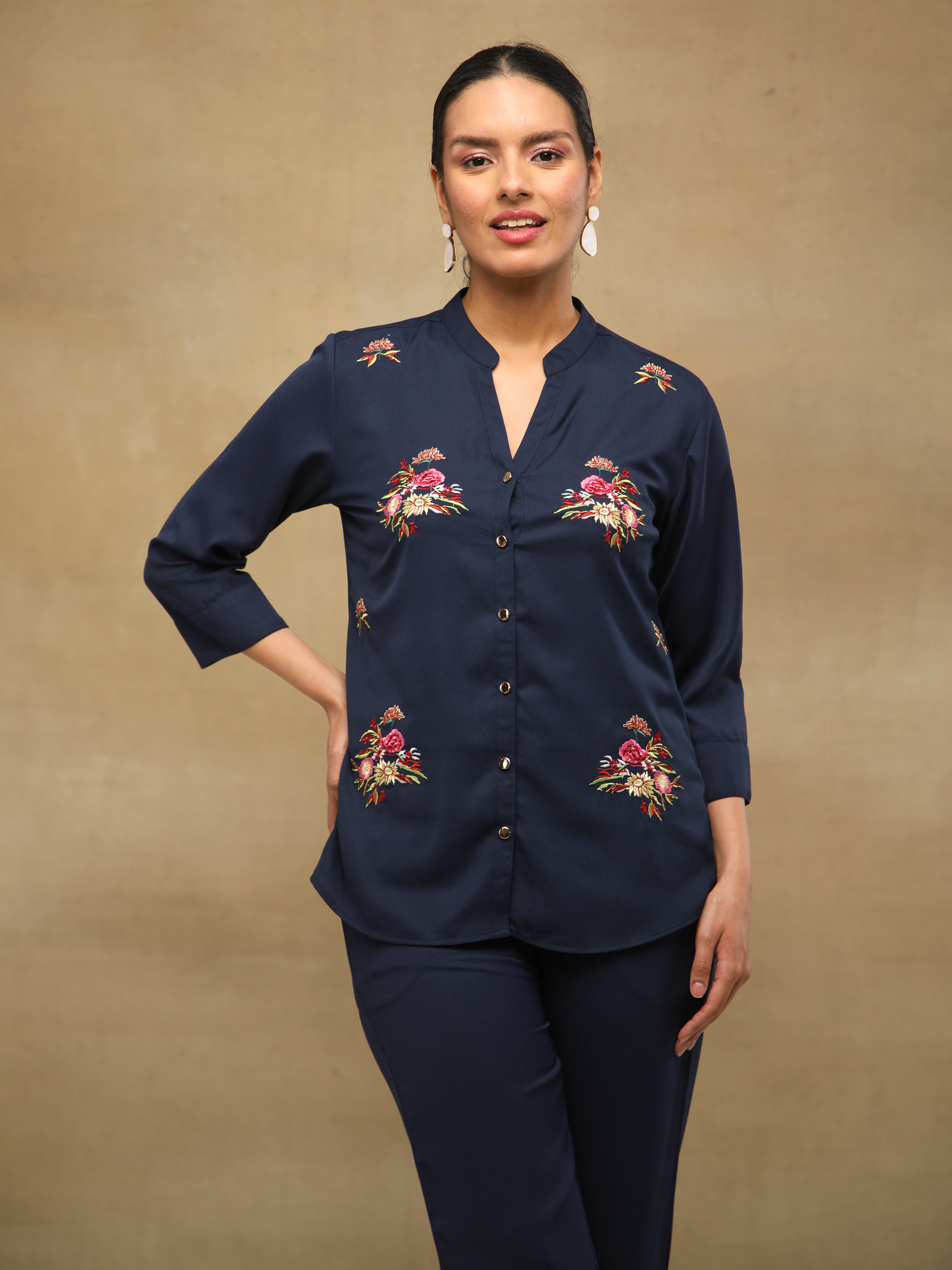 Navy Scattered Motif Co-ord Set