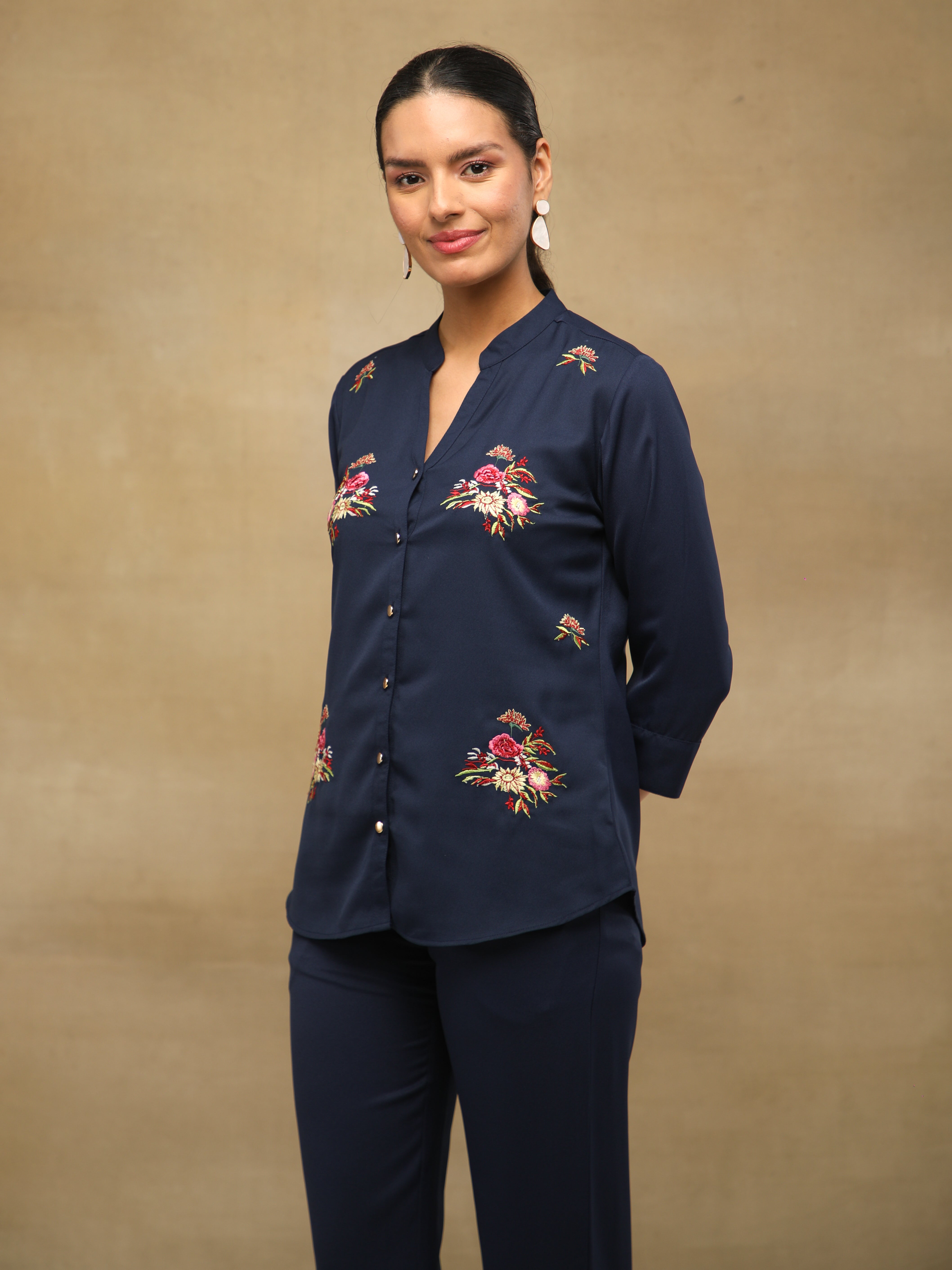 Navy Scattered Motif Co-ord Set