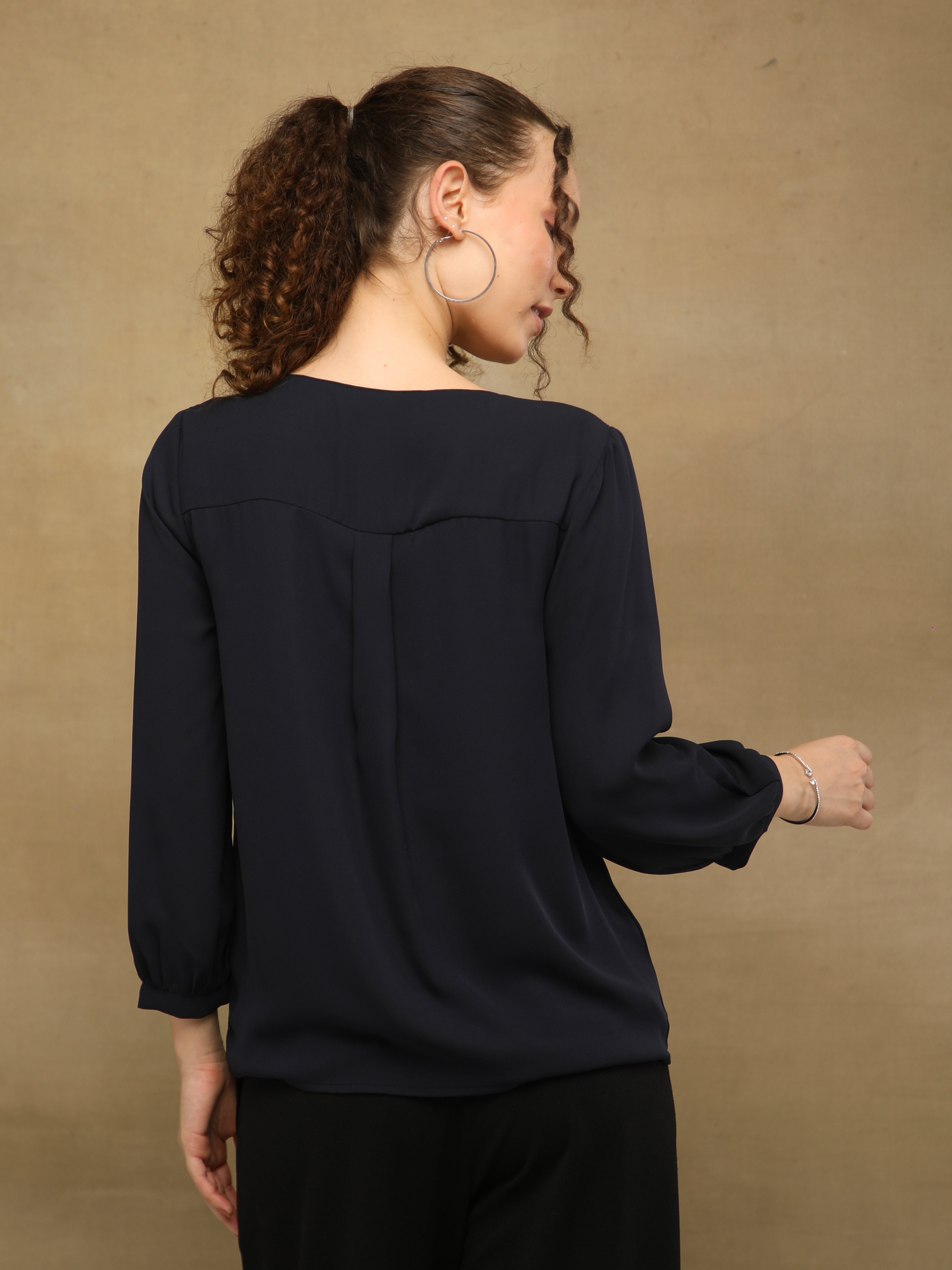 Crystal Curve Dark Navy Top