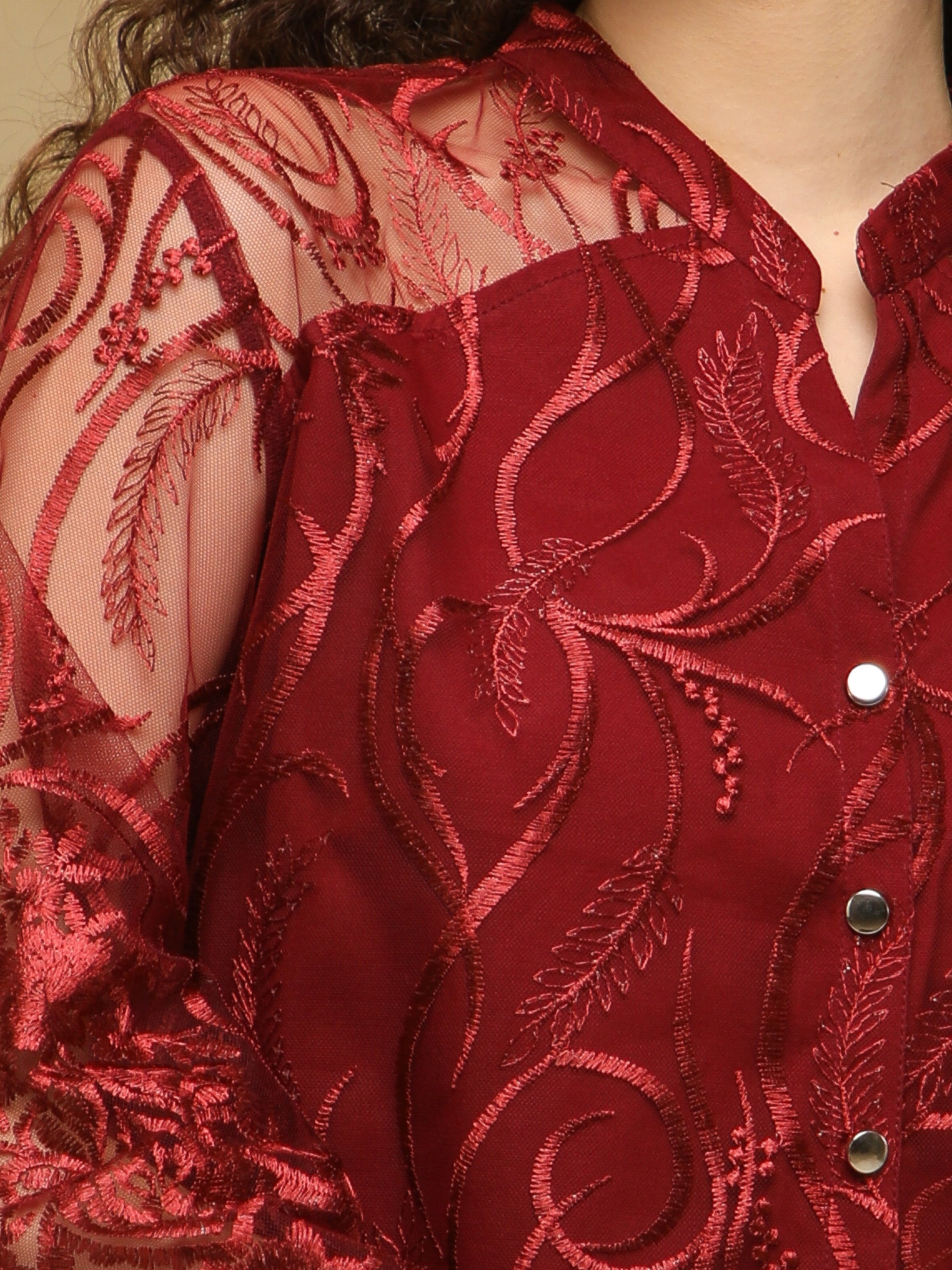 Ruby Sheer Embroidered Top