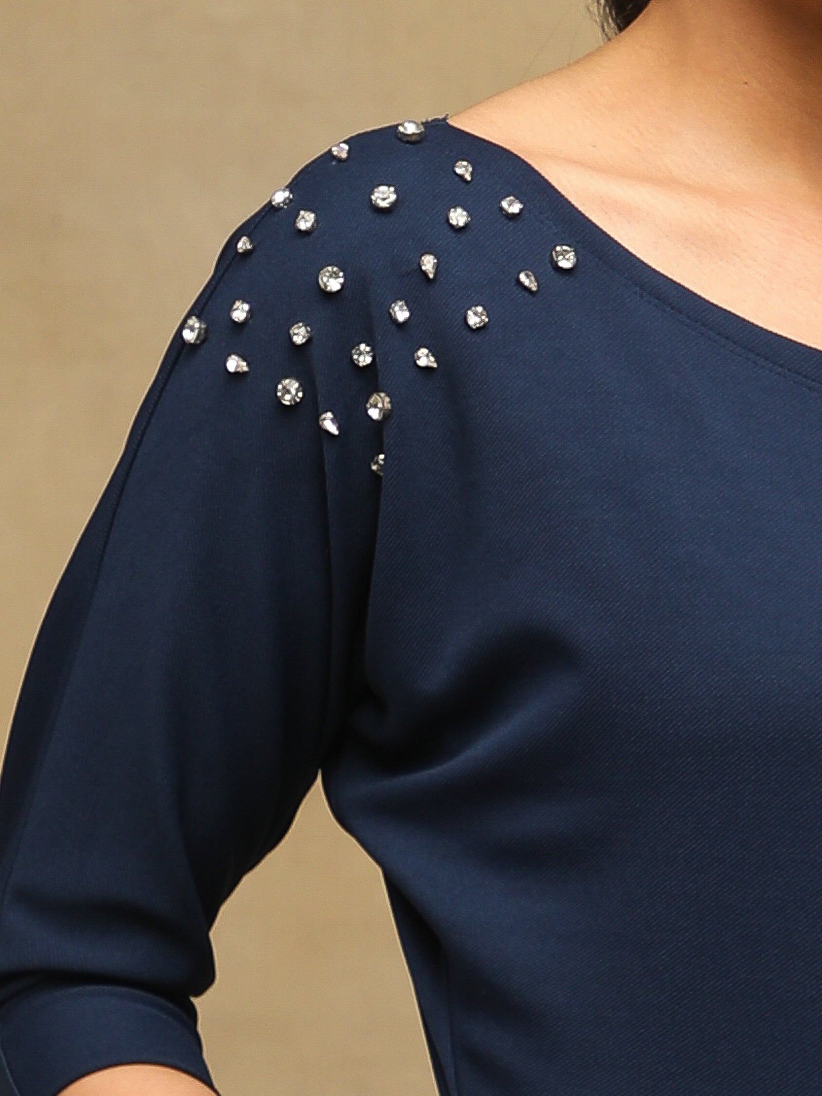 Deep Ink Embellished Drape Set