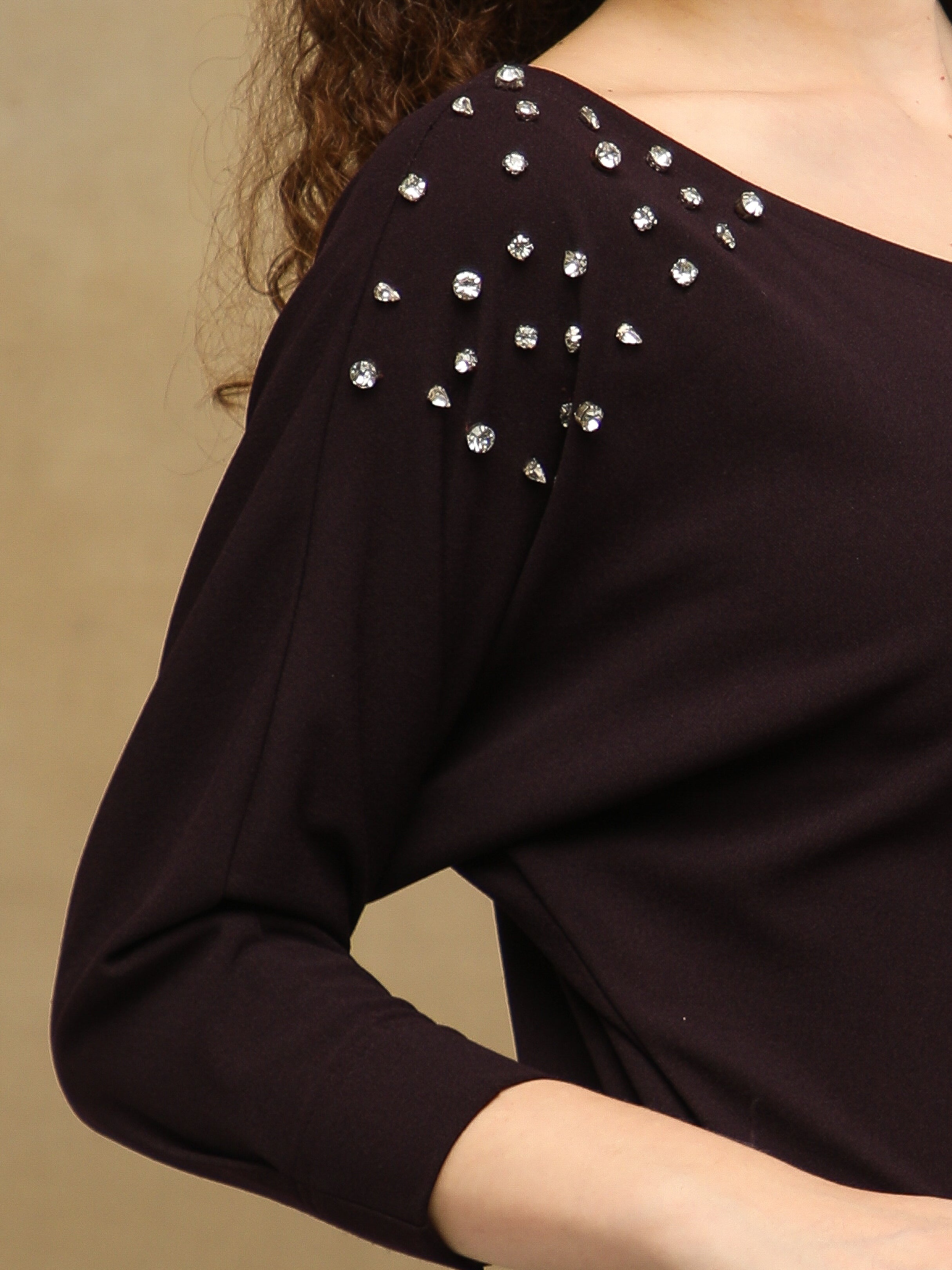 Dark Merlot Embellished Drape Set