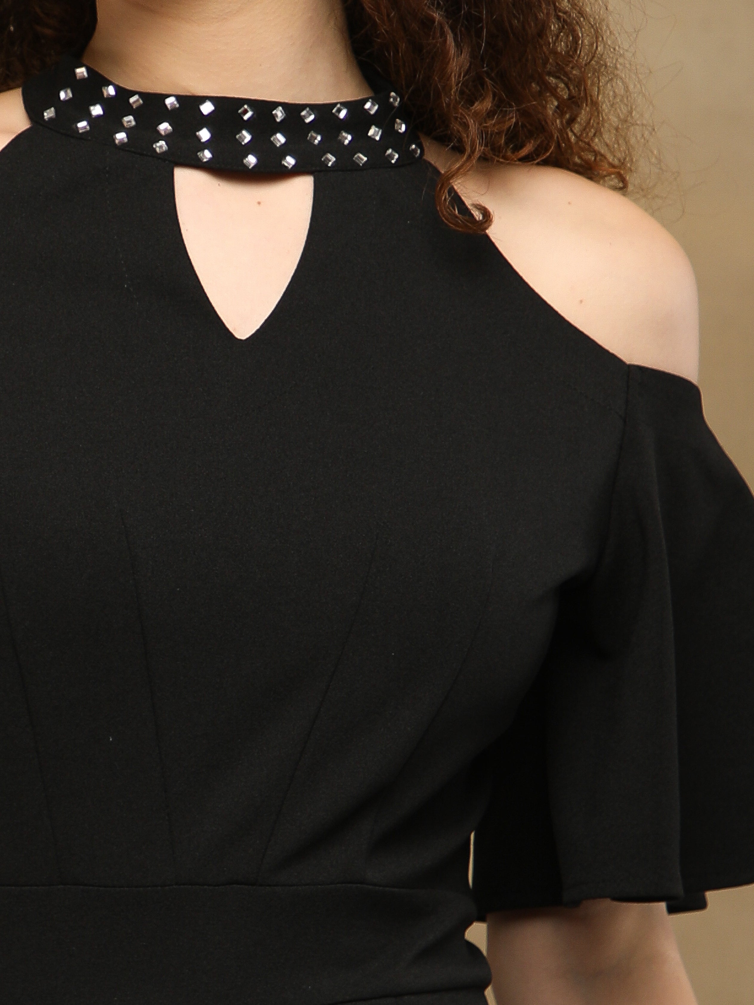 Onyx Crystal Neck Jumpsuit