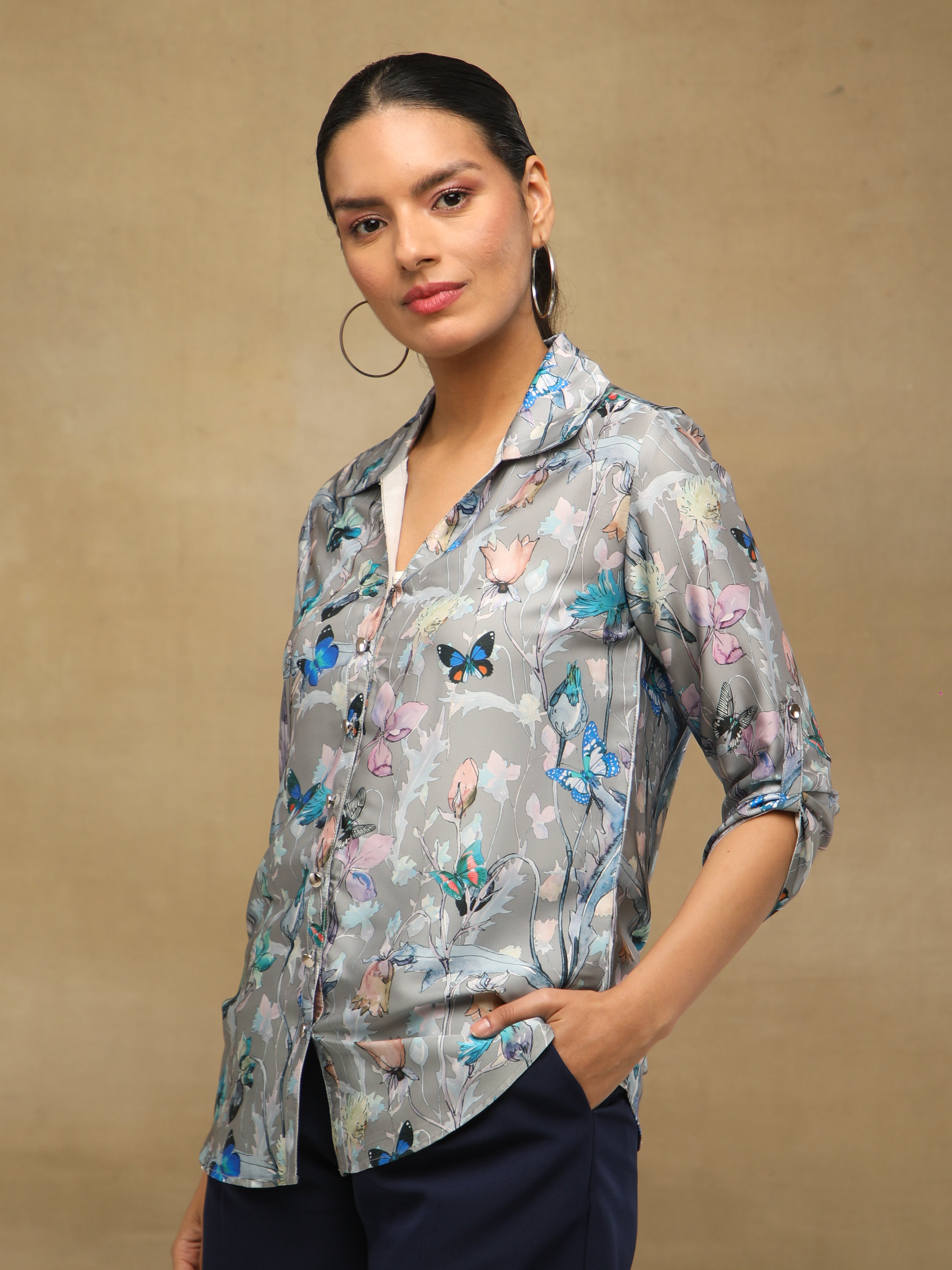 Nectar Print Satin Shirt