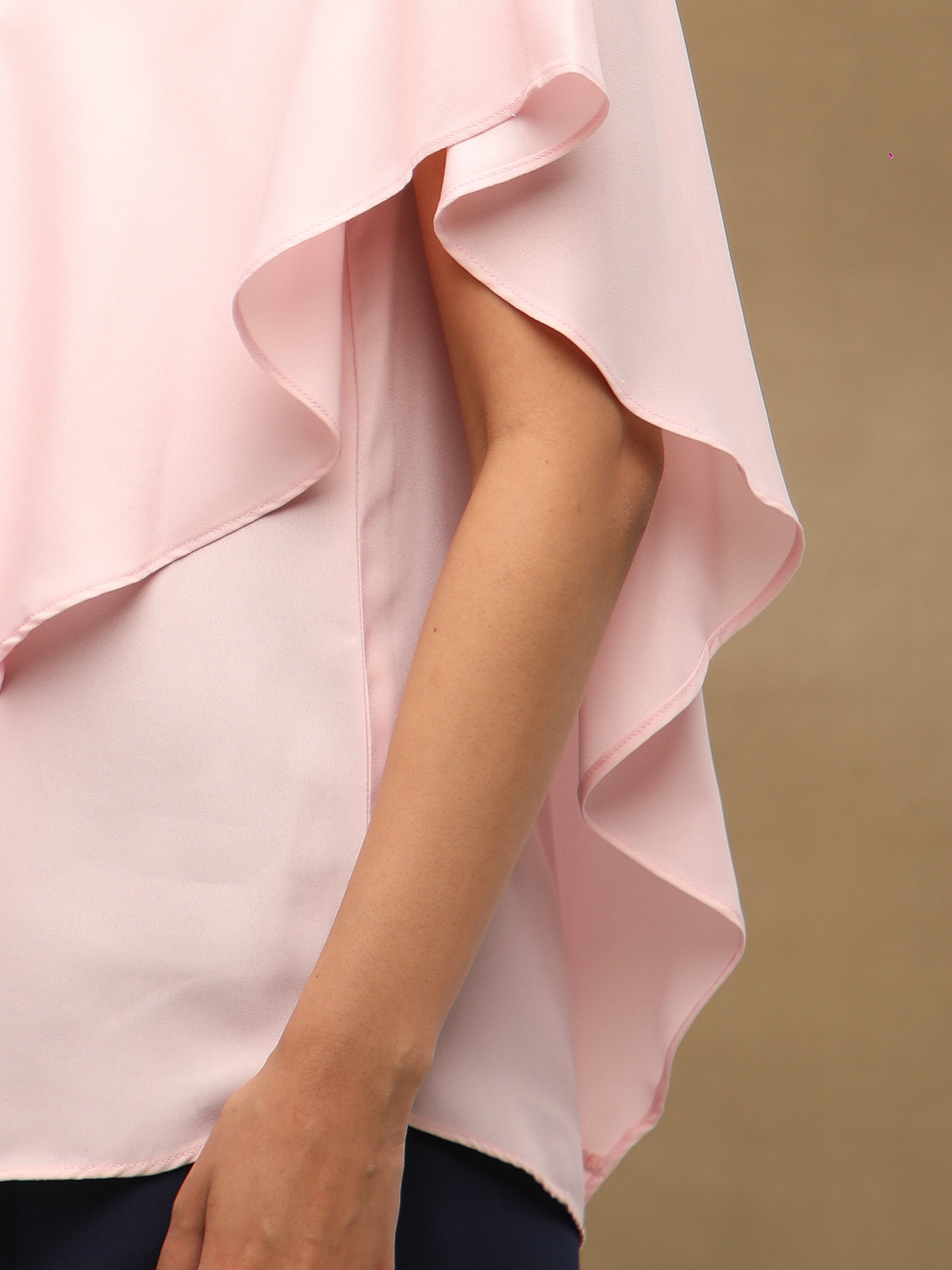 Powder Pink Embellished Poncho
