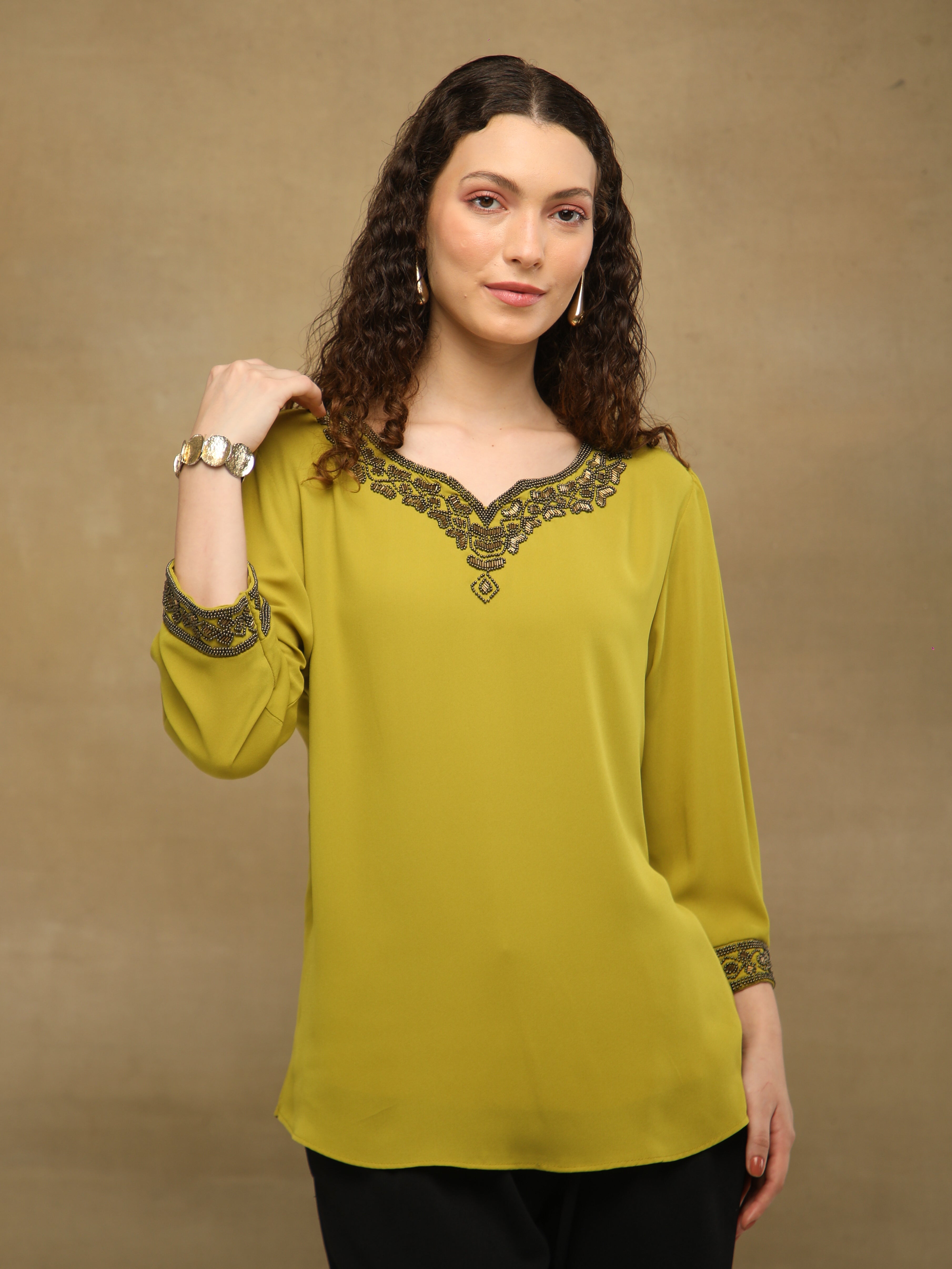 Copper Outline Lime Top