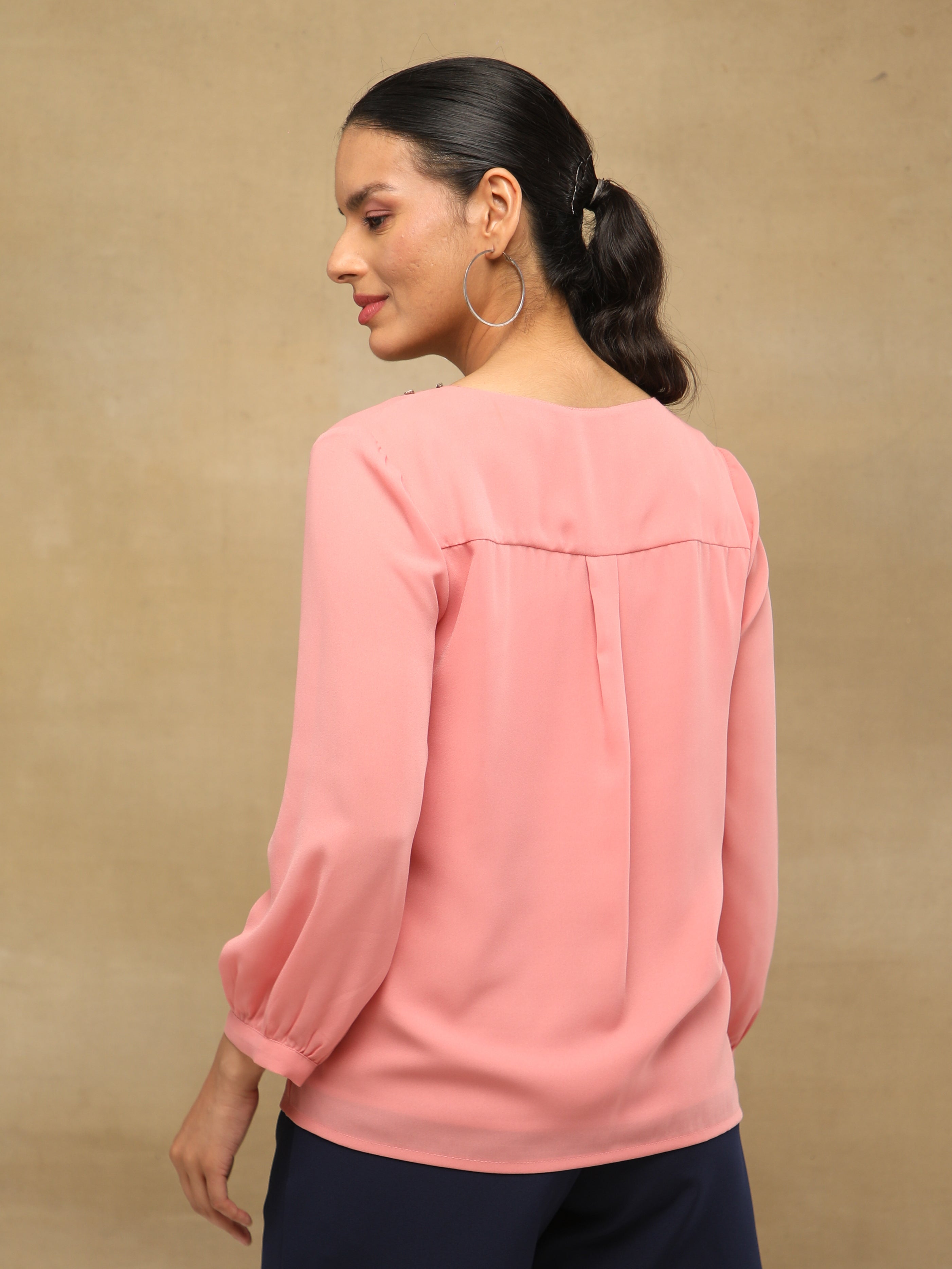 Crystal Curve Dusty Pink Top